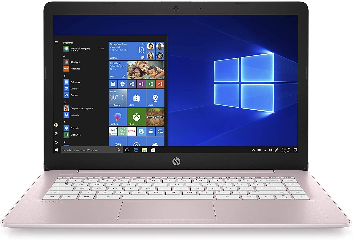 HP Stream 14インチ HD タッチスクリーン ノートパソコン Intel Celeron N4000 4 GB RAM 64 GB eMMC Windows 10 Home in S Mode with Office 365 Personal 1年用 (14-cb194nr ローズピンク)
