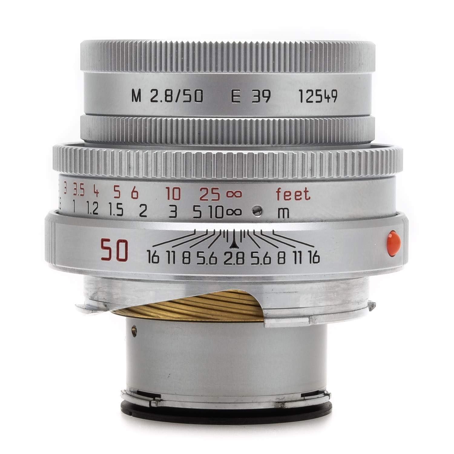 Leica 50粍 f/ 2.8 しろがね色 Elmarit M マニュアルフォーカスレンズ (11823)