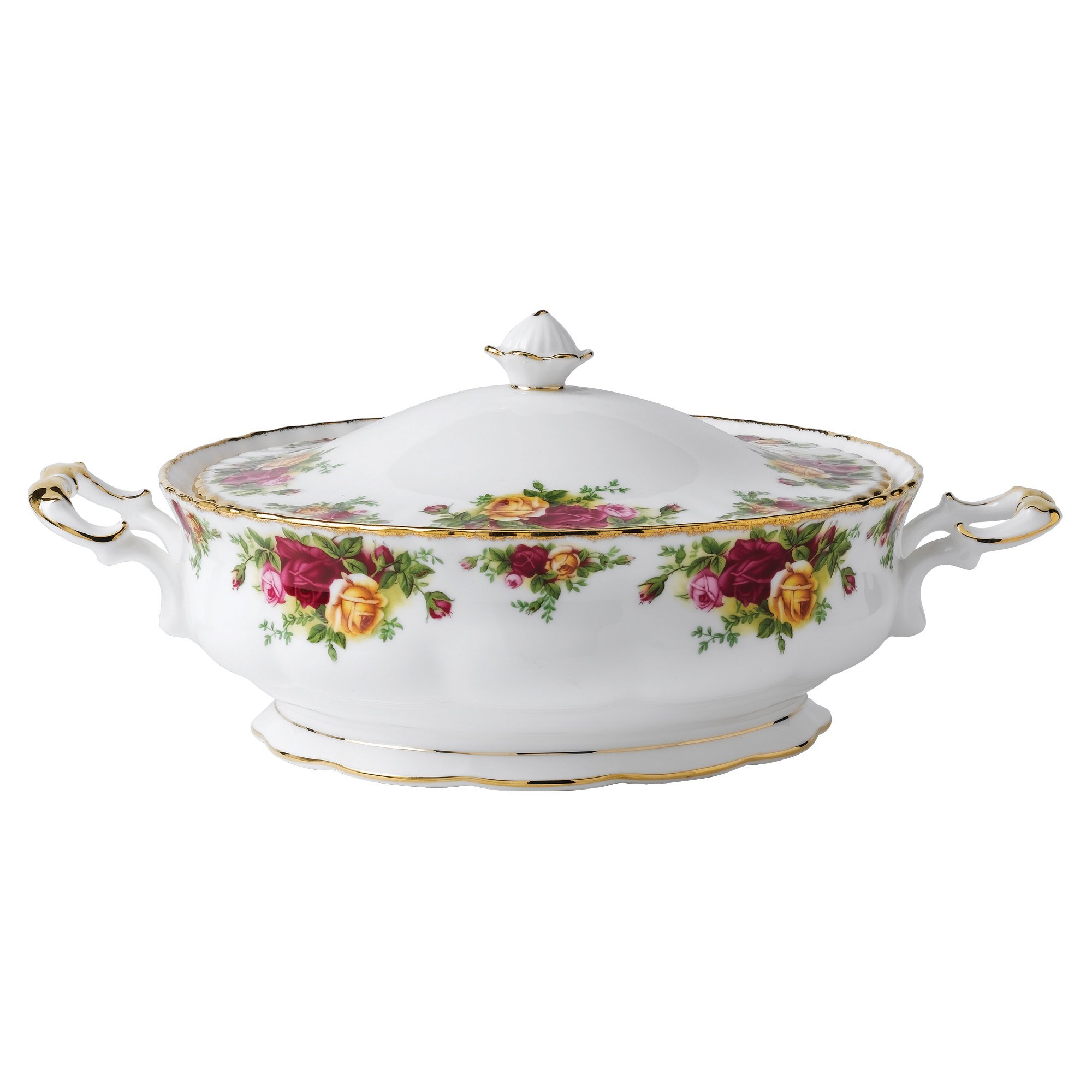 (COVERED VEGETABLE BOWL 50 OZ) - Royal Albert Old Country Roses 1480ml Covered Vegetable Dish