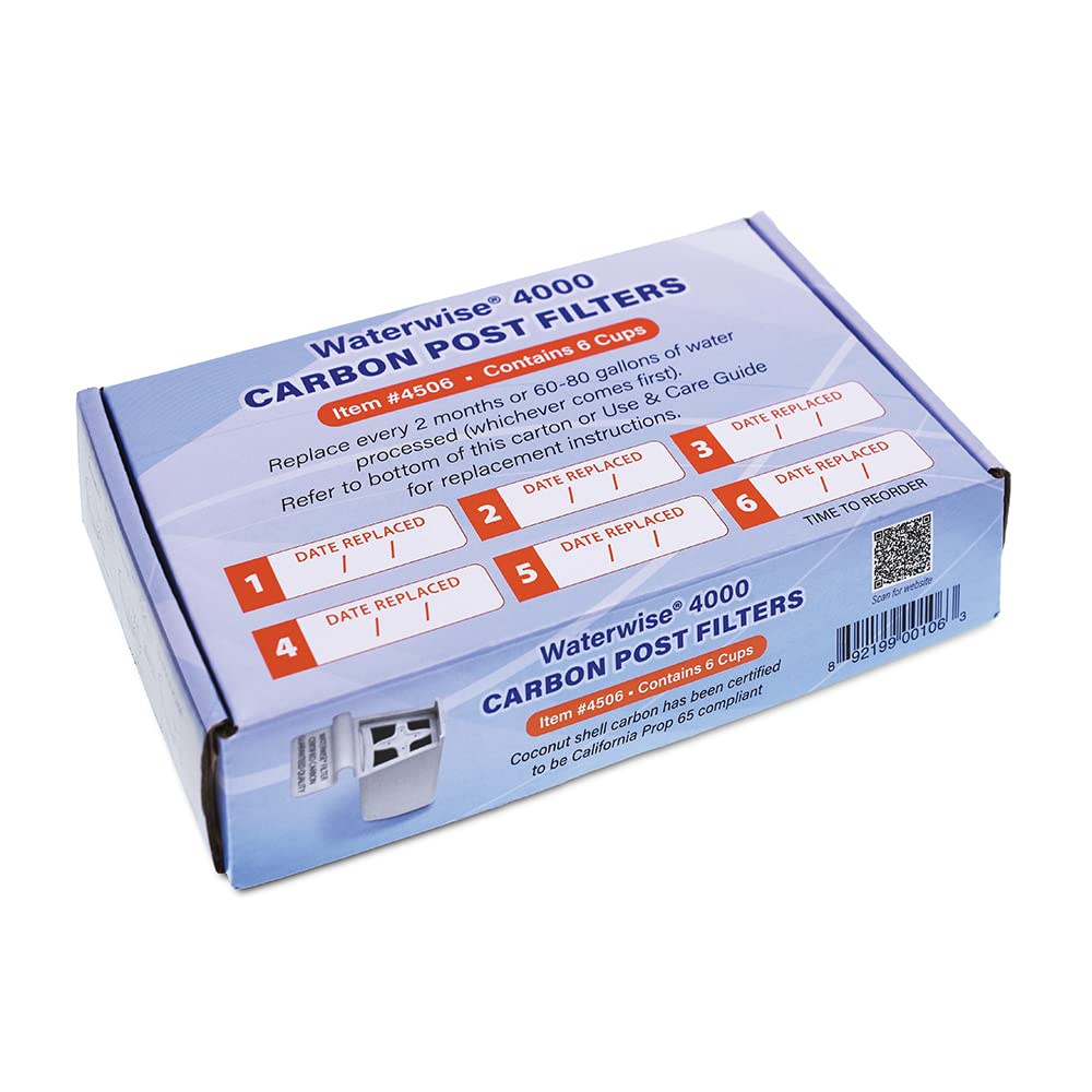 Waterwise 4000 Post Filter Replacement Cups - Six Pack (Water Wise) Distillation by Water Wise