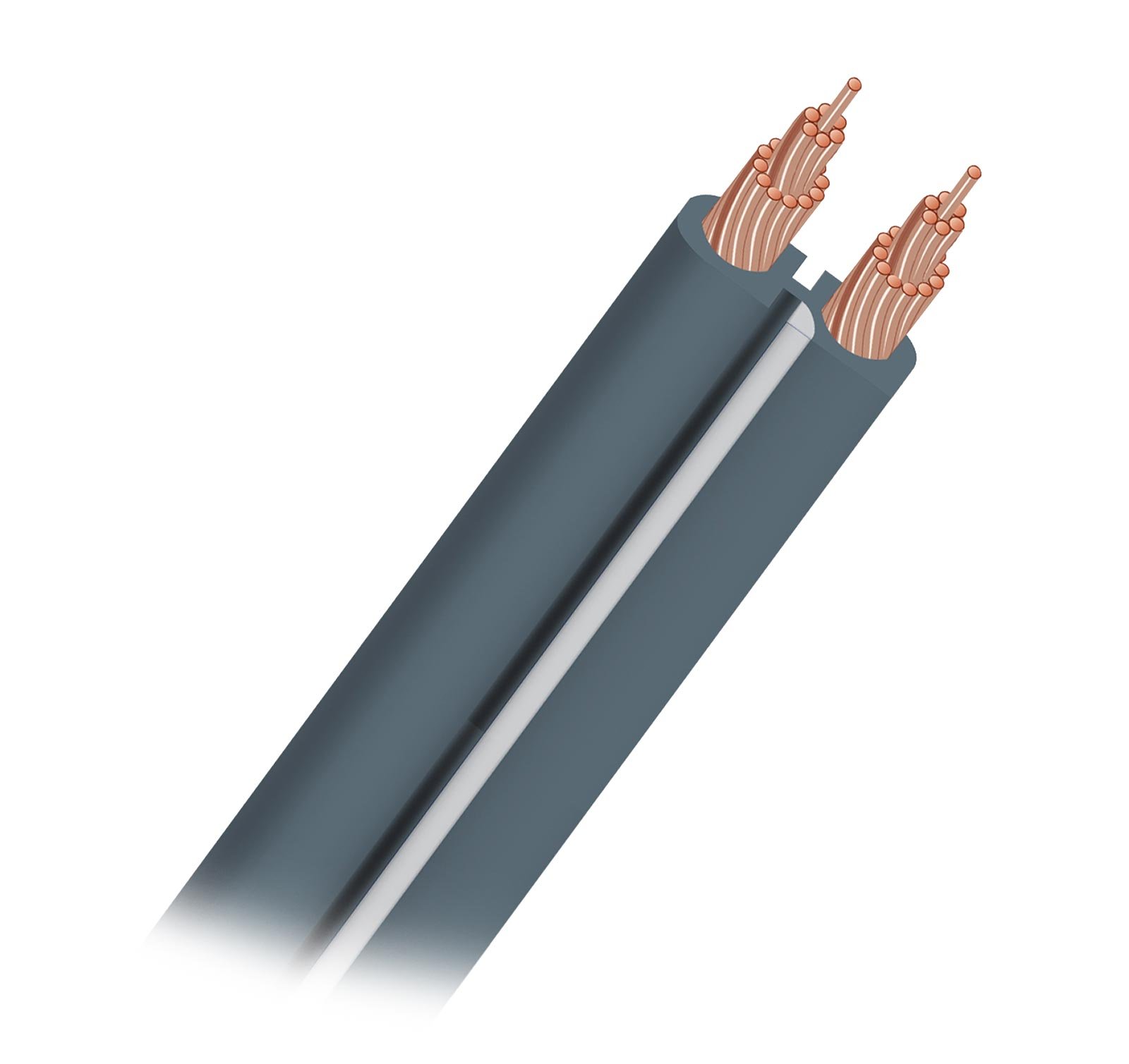 AudioQuest G2 15 AWG バルクスピーカーケーブル - 100フート - PVC、薄墨色としろがね色縞模様