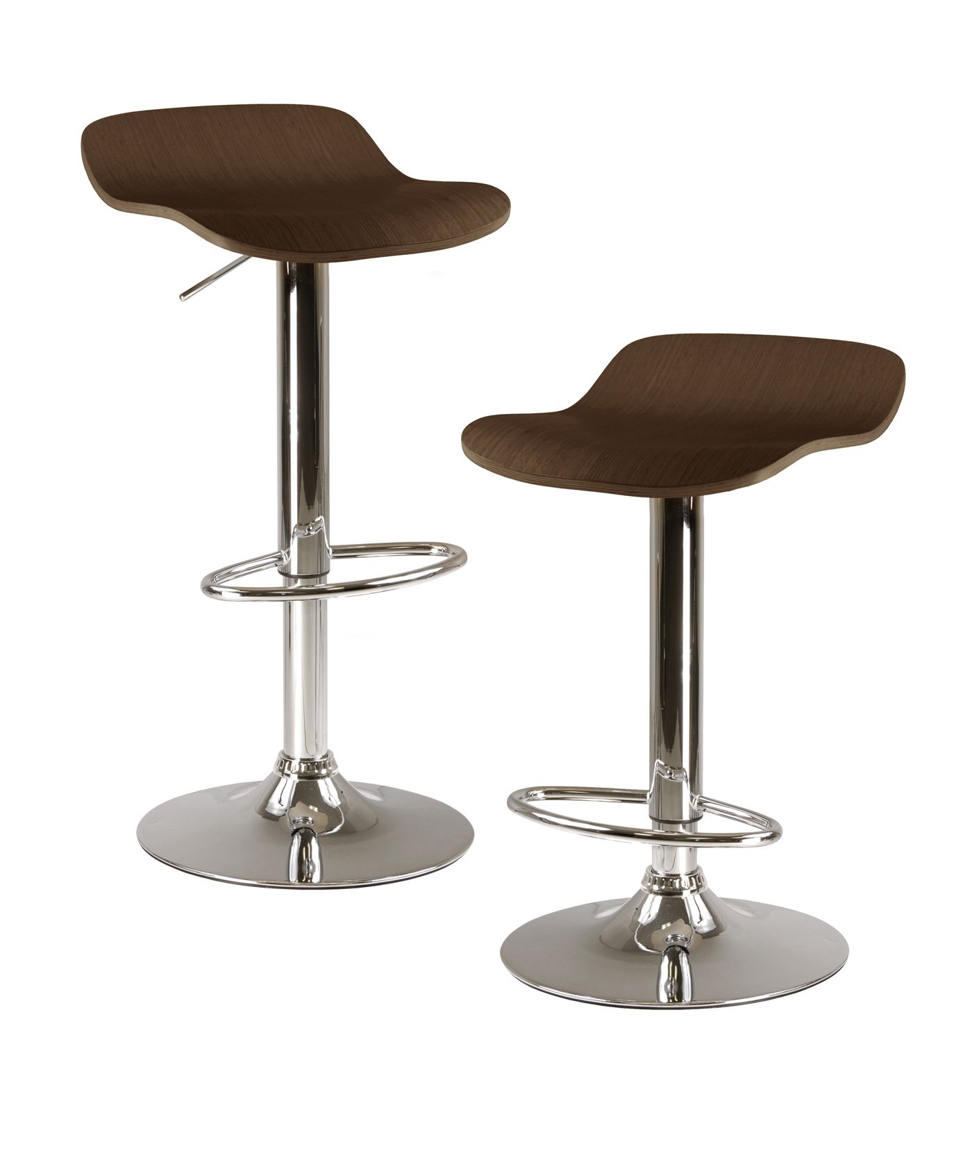 Spectrum Set of 2 Adjustable Air Lift Stool Black Faux Leather RTA
