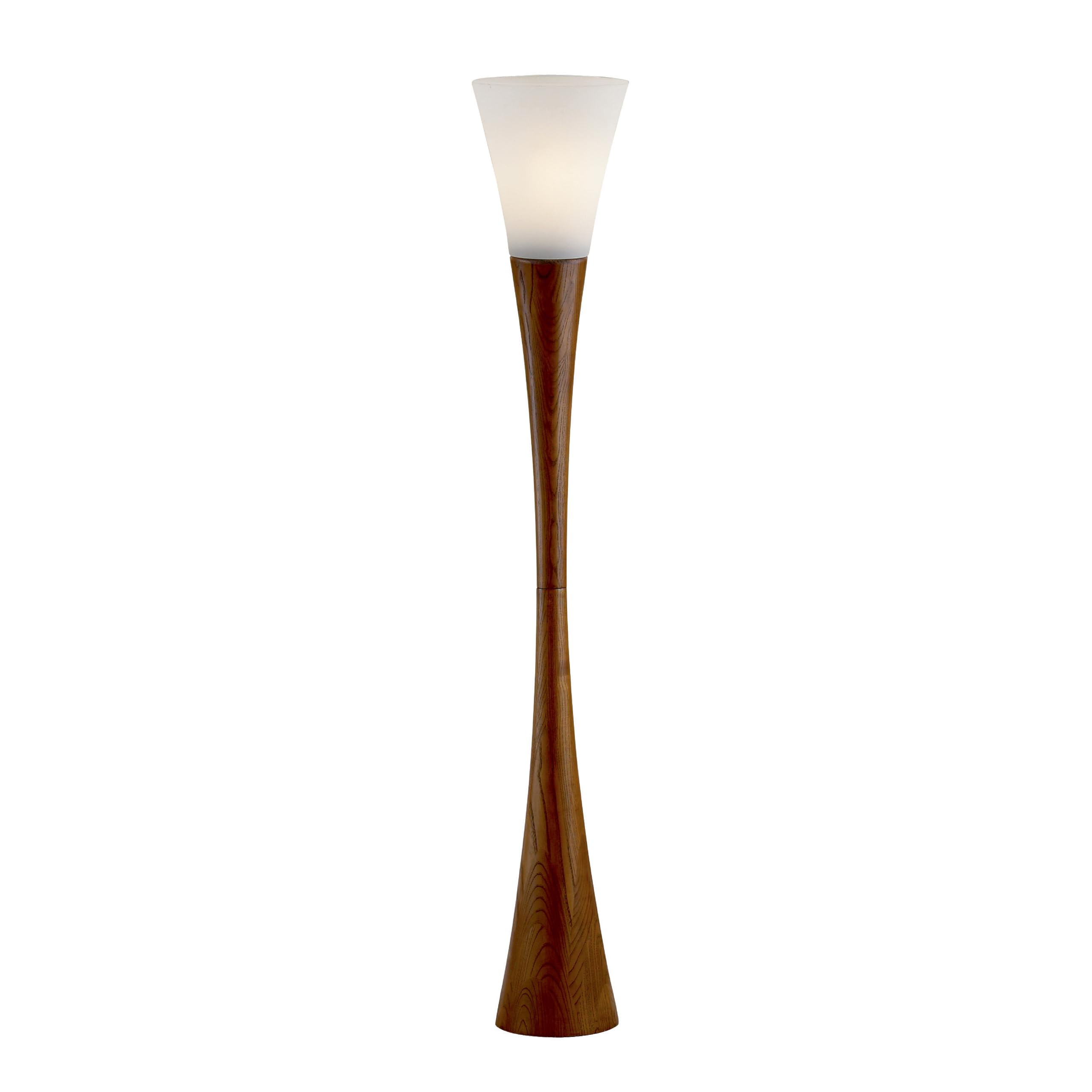 Adesso 3201-15 Espresso Floor Lamp  Smart Outlet Compatible  10 x 10 x 68  Walnut 141［並行輸入］