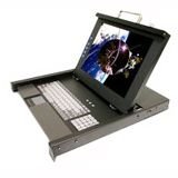 19 インチ LCDコンソール1u db15 to KVM / USB + VGA 8port TCHPAD 106手当たりROHS