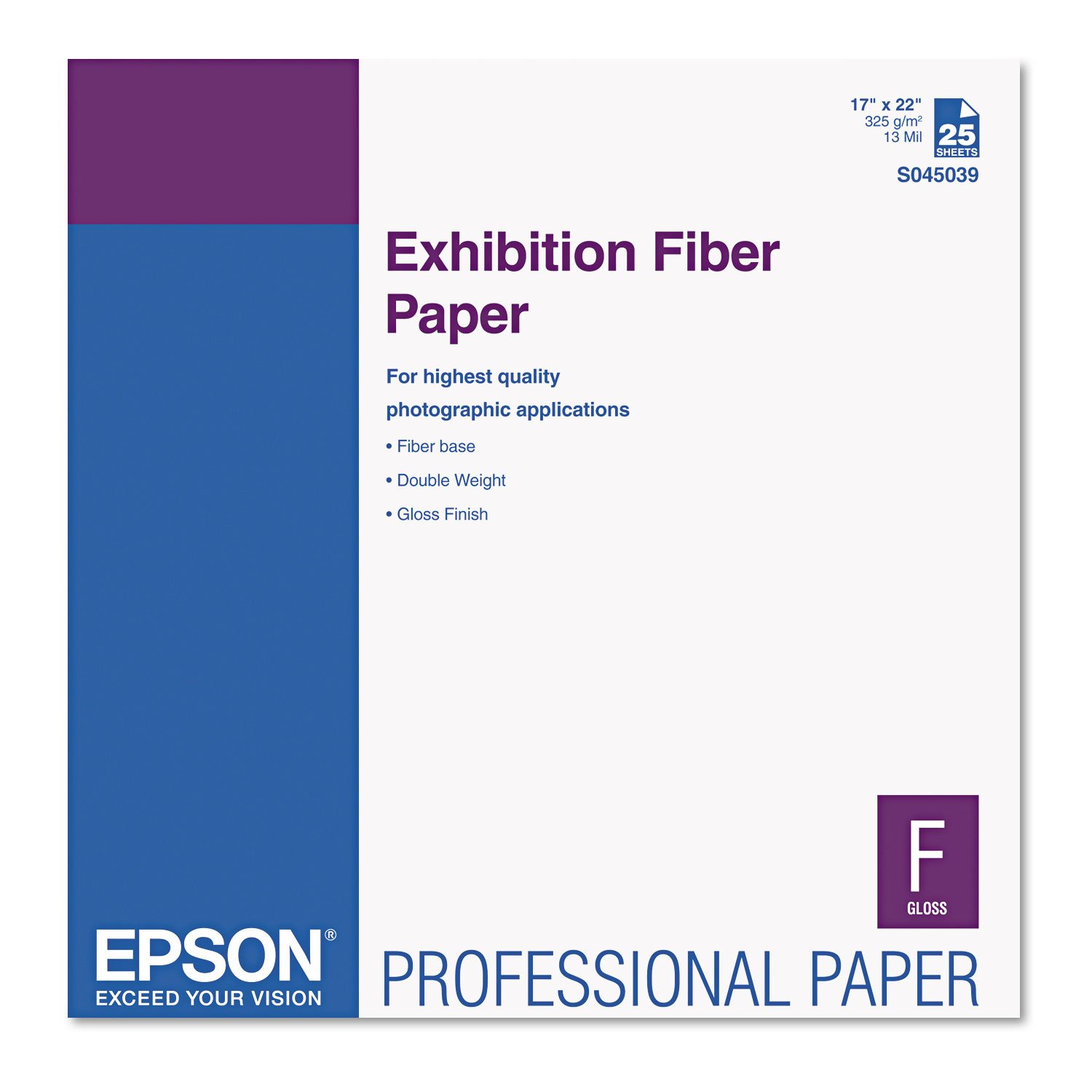 Epson Exhibition Fiber Paper 17x22 - 25 Sheets