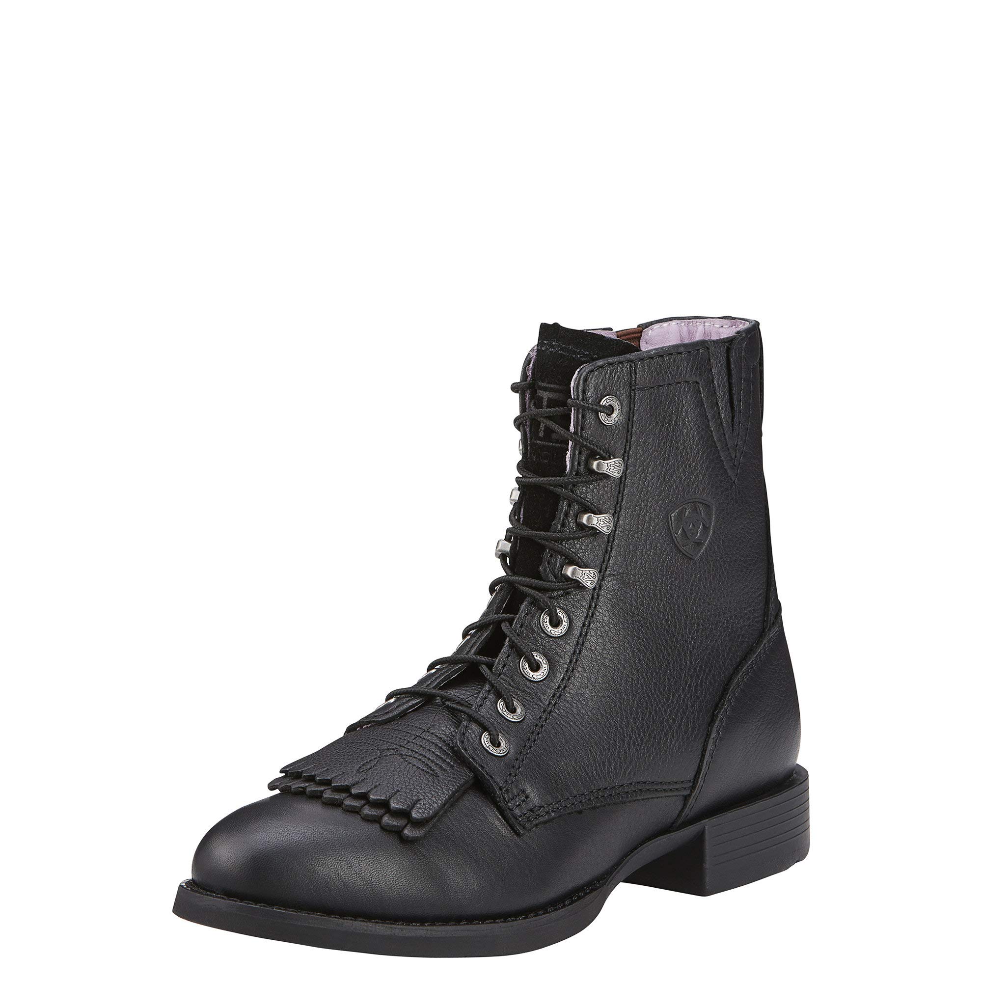 Ariat Heritage Lacer II ブーツ レディース ラウンドトゥ ウェスタンレザーブーツ  ブラックディアタン  9 Wide