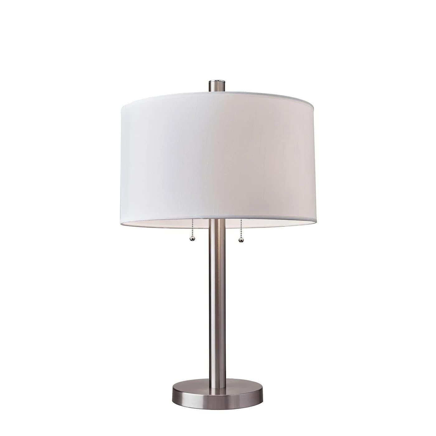 Adesso 4066-22 ブル鳥類 速見表照明ランプ 28in 2 x 100W 高温発光灯/26W CFL 無光沢スチール写真完成 ベッドサイドランプ 1個