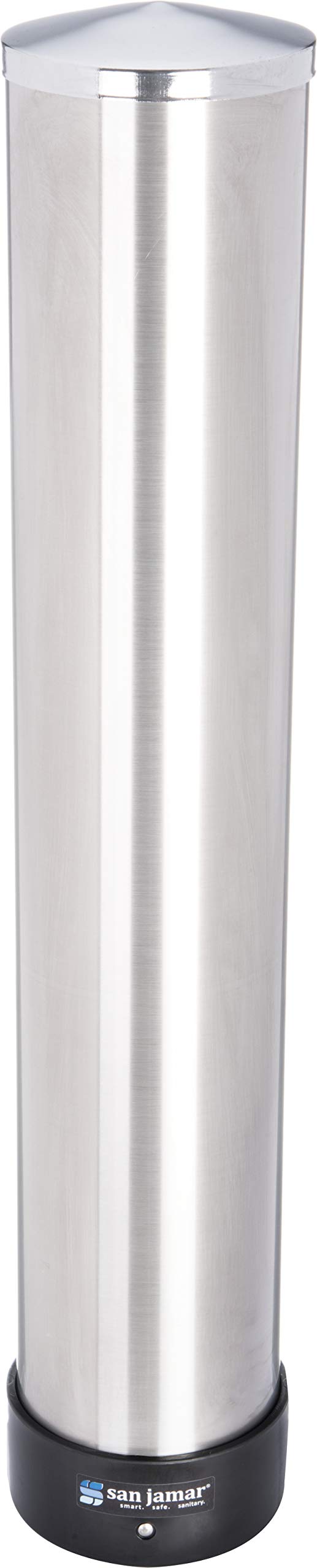 San Jamar C 3500 Pステンレススチール製プルタイプ飲料カップディスペンサー、32オンス～46オンスカップサイズ、4～4～7/8リム、23～1/2チューブ長