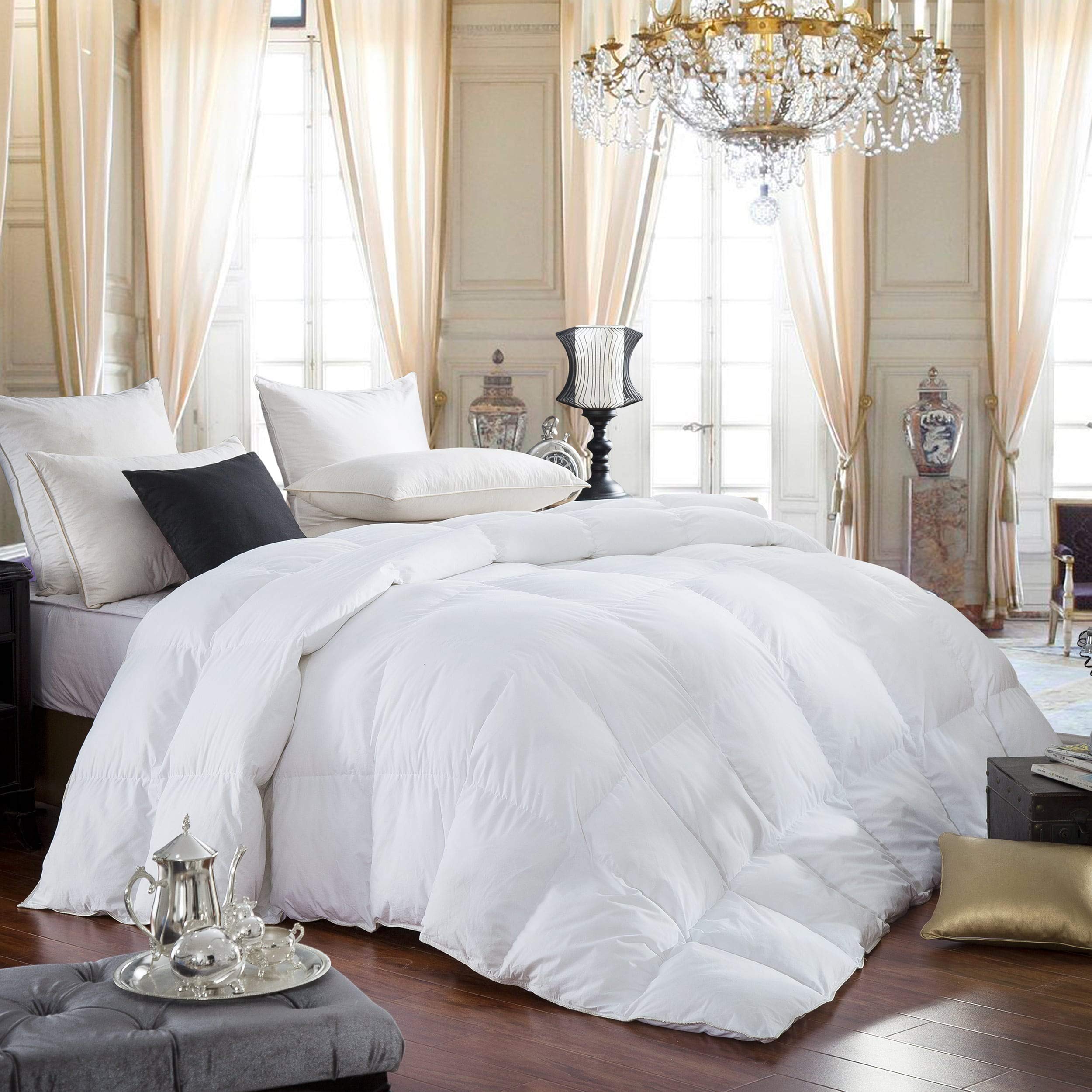 600スレッドカウントクイーンシベリアGoose Down Comforter 700 Fp 白いこと