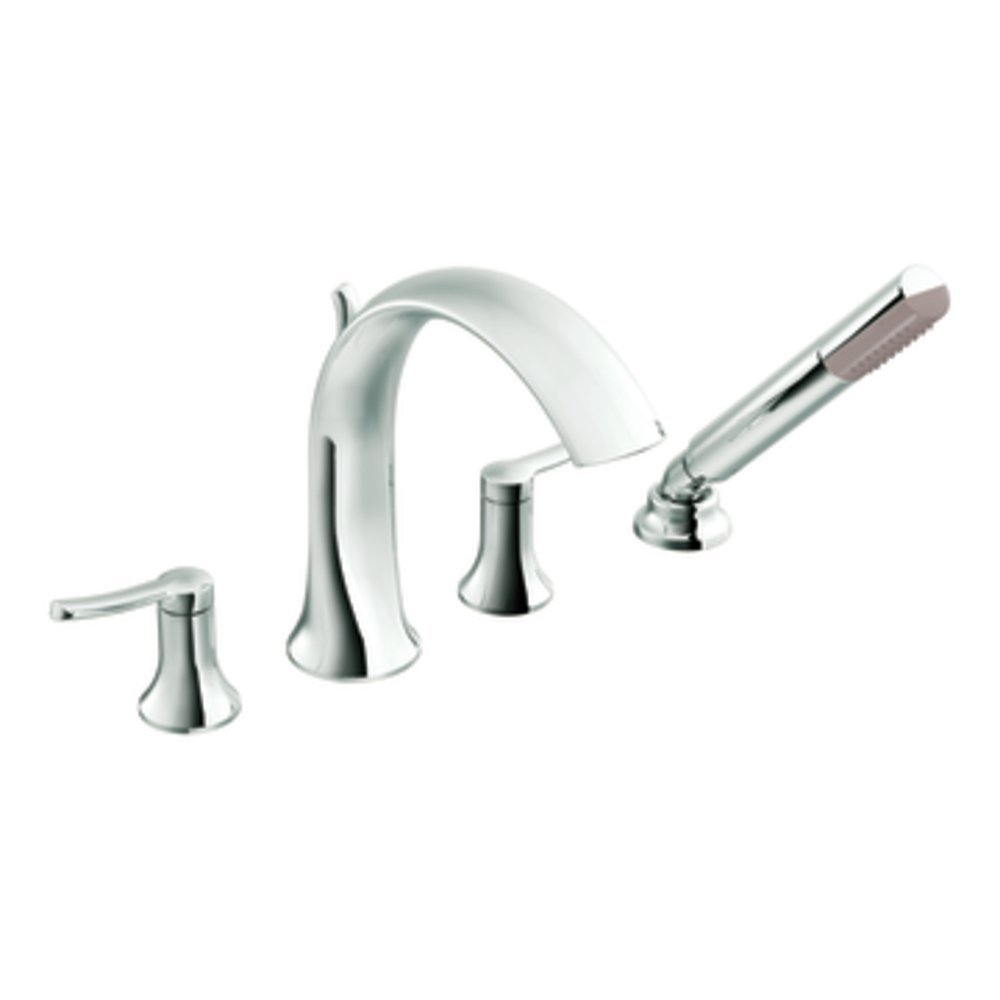 Moen ts21704 Fina 2ハンドル高円弧ローマンタブ蛇口には手シャワー、クローム