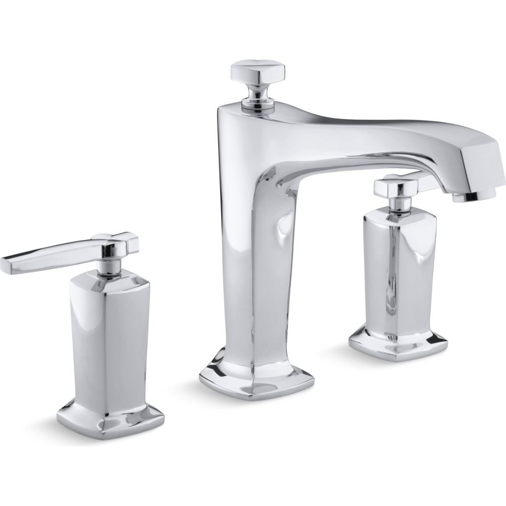 Kohler Margaux deck-mount high-flow二階建てバス水道の栓トリムレバーハンドル付き添い人、弁膜は含まれていません K-T16237-4-CP 1