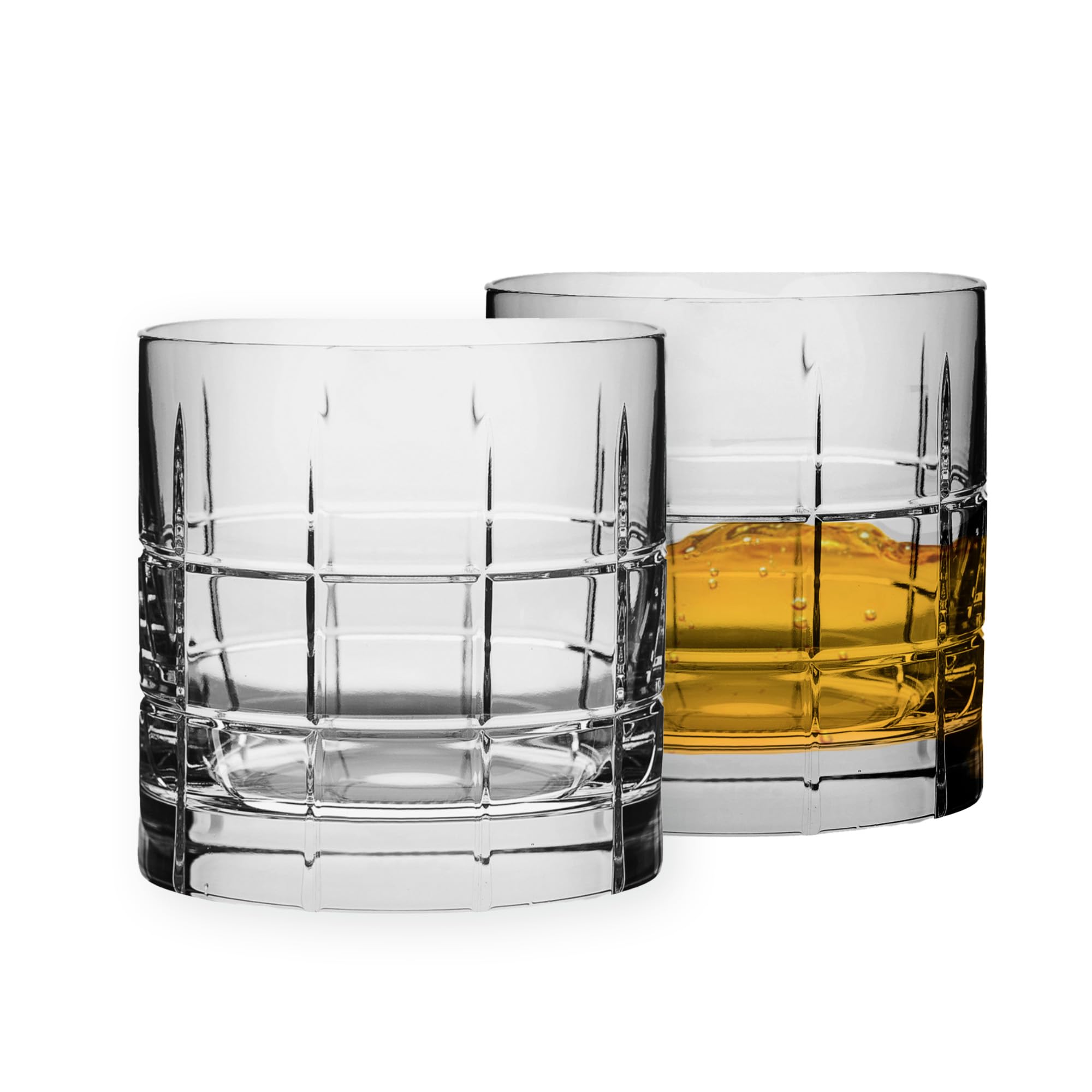 Orrefors Street Double Old Fashioned Glass Pair by Orrefors