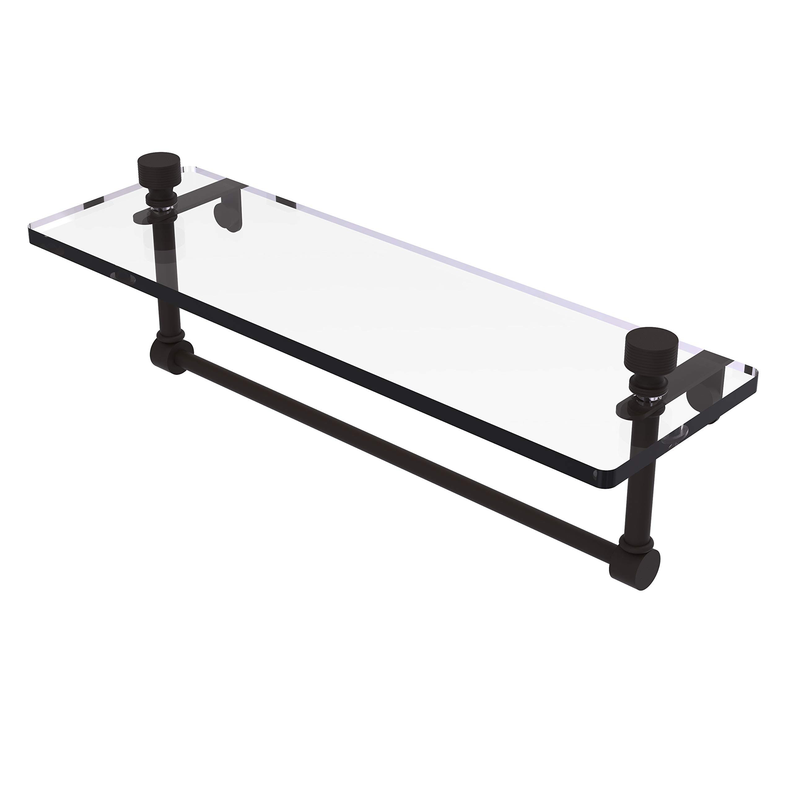 Allied Brass FT-1/16TB-ORB 16-Inch Single Glass Shelf with Towel Bar by Allied Brass