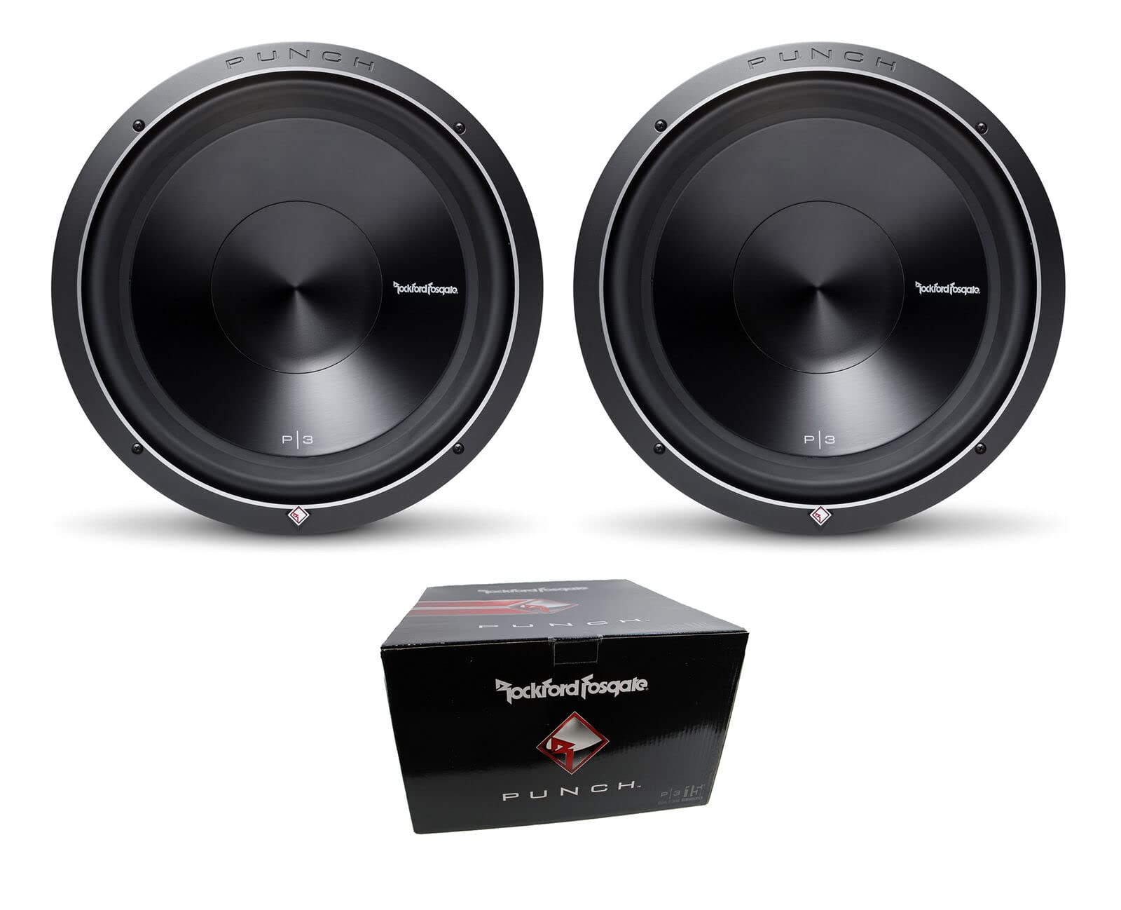 2) ROCKFORD FOSGATE P3D2-15 15in 2400ワット 2オーム カーオーディオサブウーファー Sub P3D215