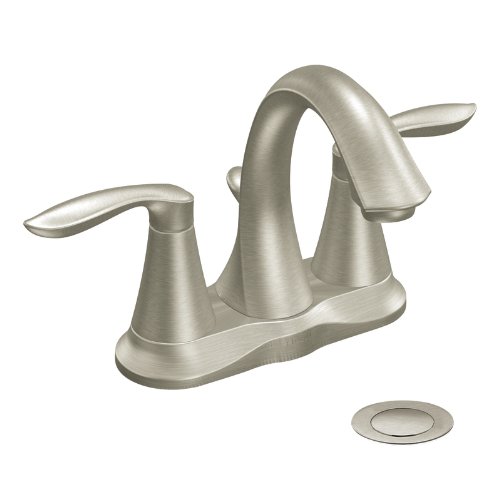 Moen CA6410BN Eva Two-Handle High Arc Bathroom Faucet  Brushed Nickel by Moen