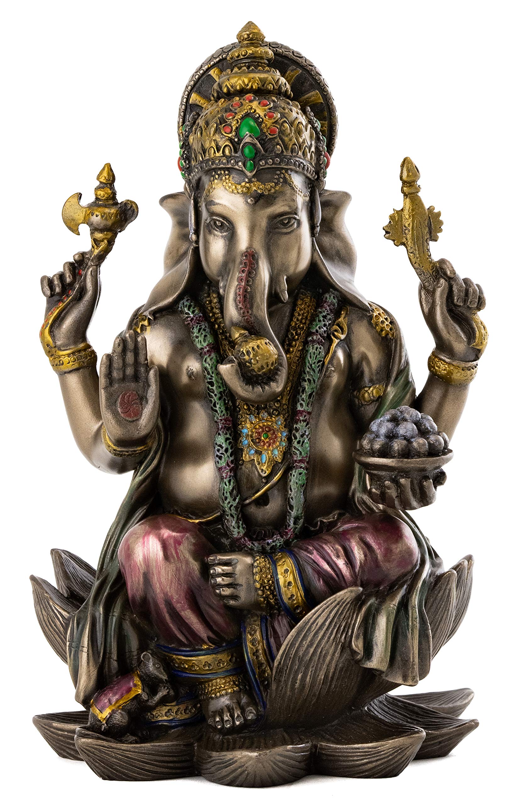 Ganesh (Ganesha) Hindu Elephant God of Success Real Bronze Powder Cast Statue 7 1/4-inch by Veronese 15,570円
