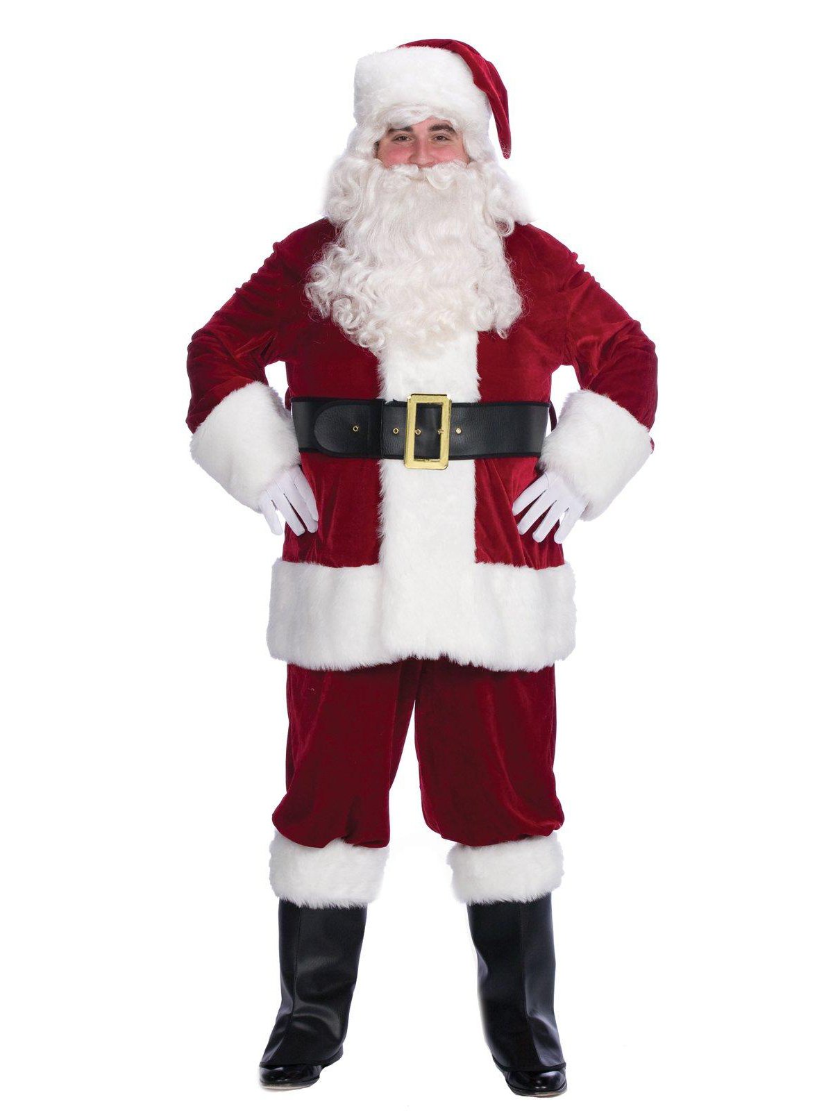 Velvet Complete Santa Costume - Adult天鵝絨の完膚なきまでなサンタ御召しもの - 成年者用♪ハロウィン♪大きさ：X-Large