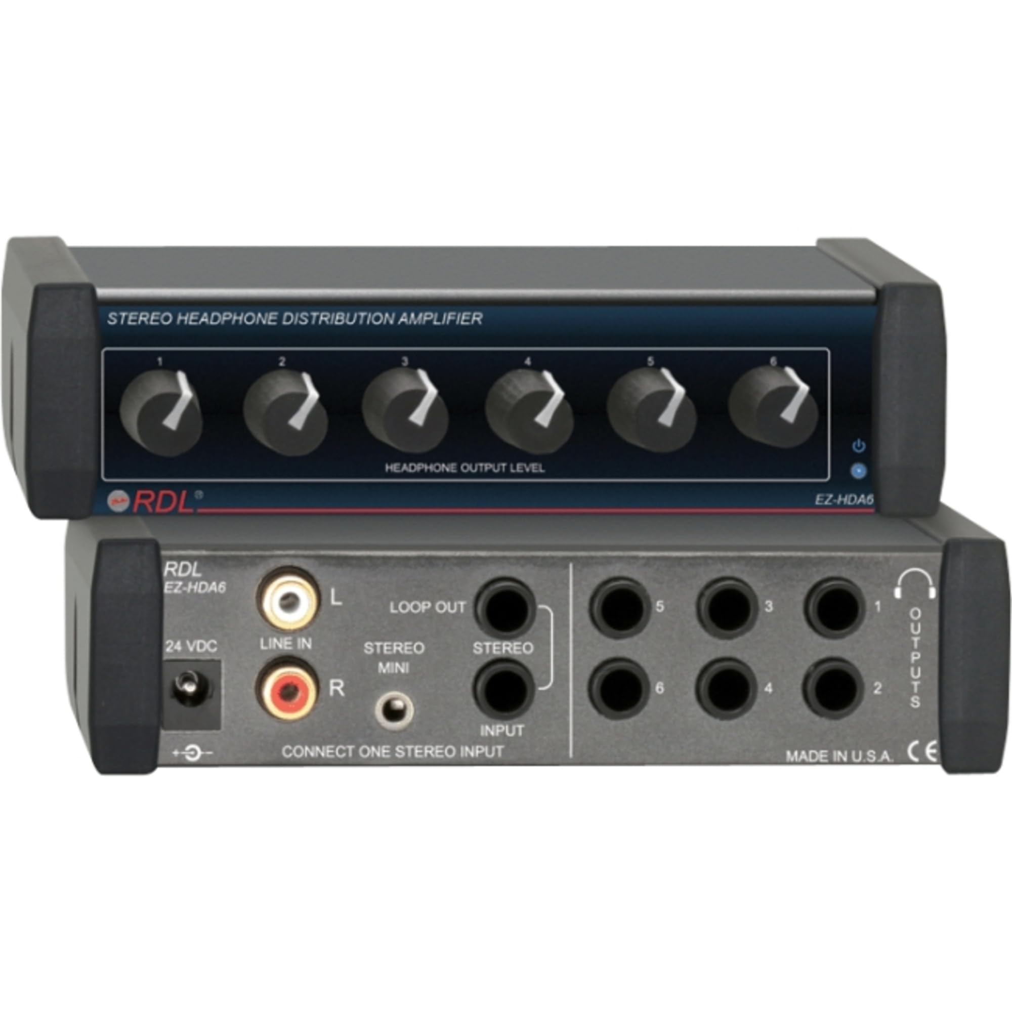 Stereo Headphone Distribution Amp - 1X6 Rear-Panel Outputs by Radio Design Labs
