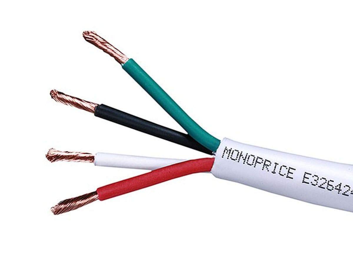 Monoprice Monoprice Speaker Wire CL2 Rated 4-Conductor 14AWG 250ft White 28,452円