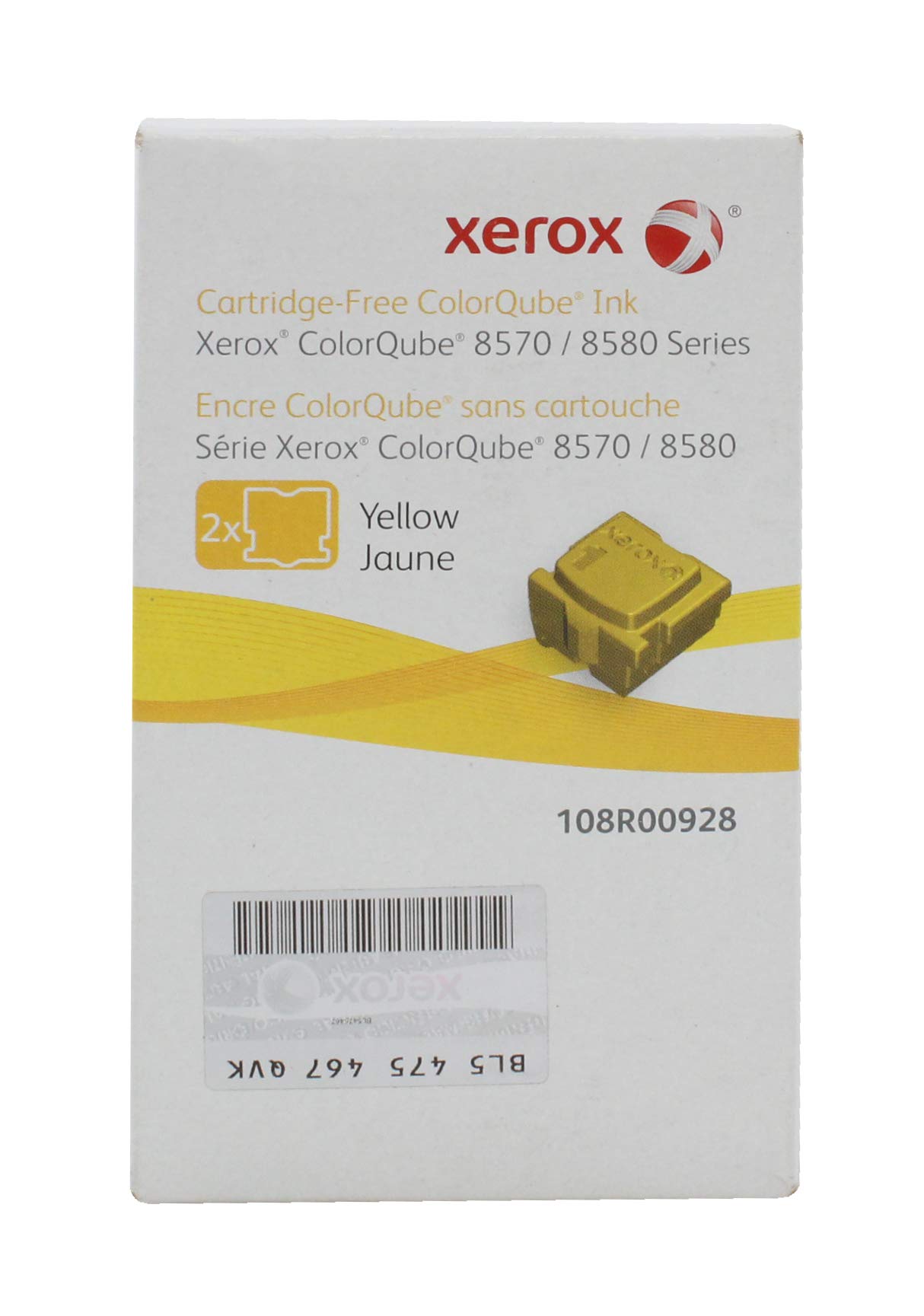 Genuine Xerox 108R00928 ColorQube Yellow Solid Ink Sticks for Phaser 8570 8580 by Xerox