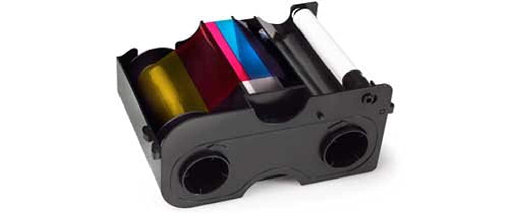 DTC4000 YMCKO HALF PANEL CARTRIDGE W/CLEANING ROLLER: FULL-COLOR RIBBON WITH RES