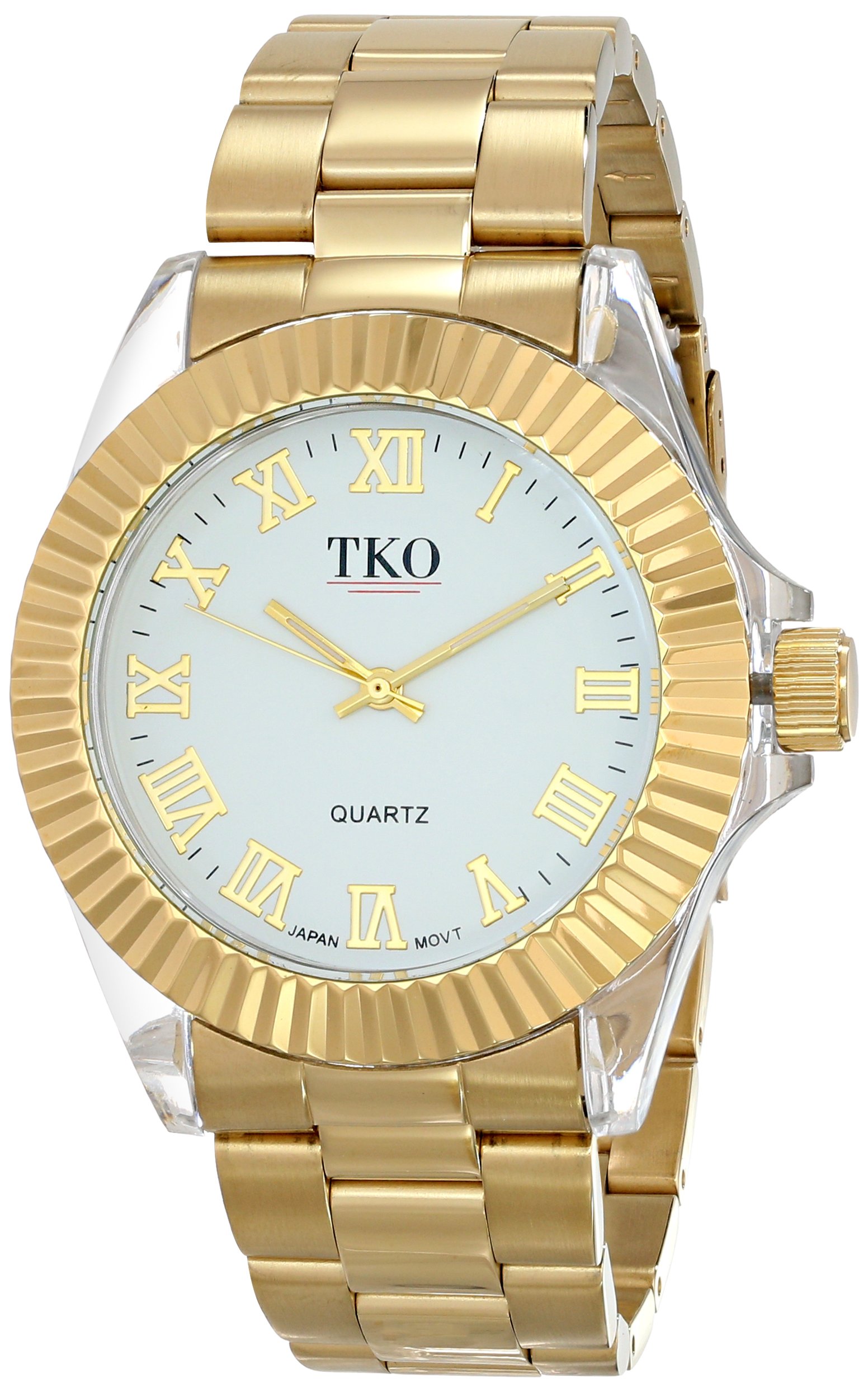 TKO ORLOGI Women\u0027s TK606-G Luxe Acrylic Case Gold Metal Bracelet Watch インクカートリッジ-PCサプライ・消耗品