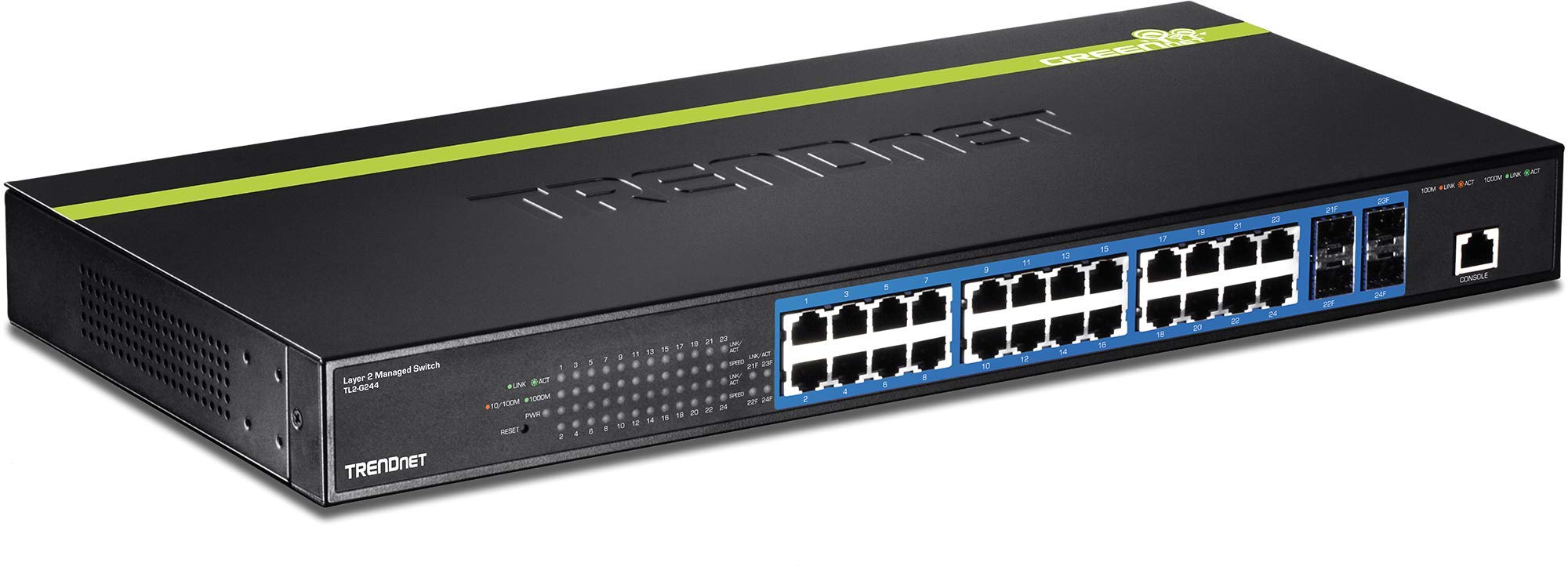 TRENDnet TL2 G244 - Switch - managed - 24 x 10/100/1000 + 4 x shared Gigabit SFP - rack-mountable