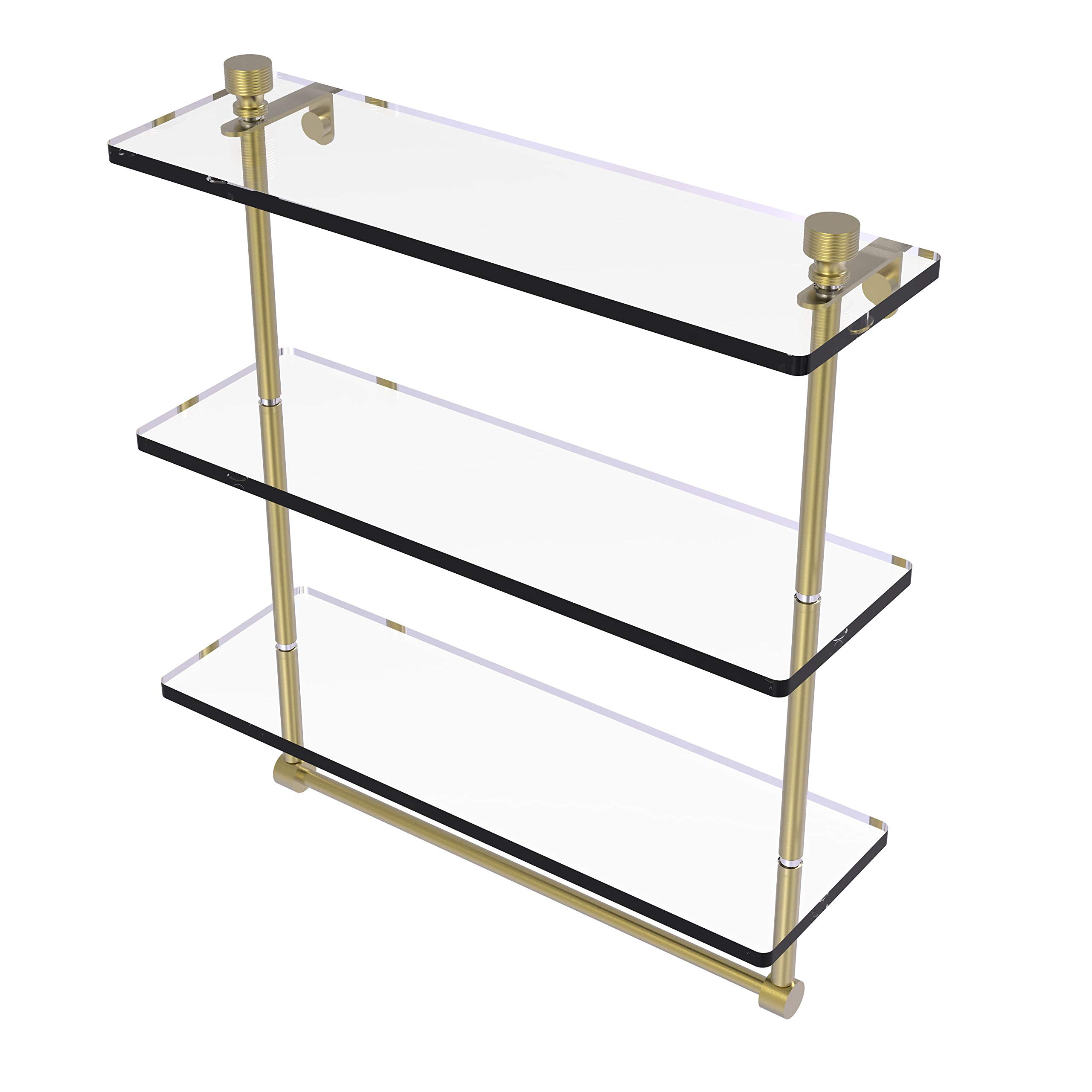 Allied Brass FT-5/16TB-SBR 41cm Triple Glass Shelf w/TB Satin Brass