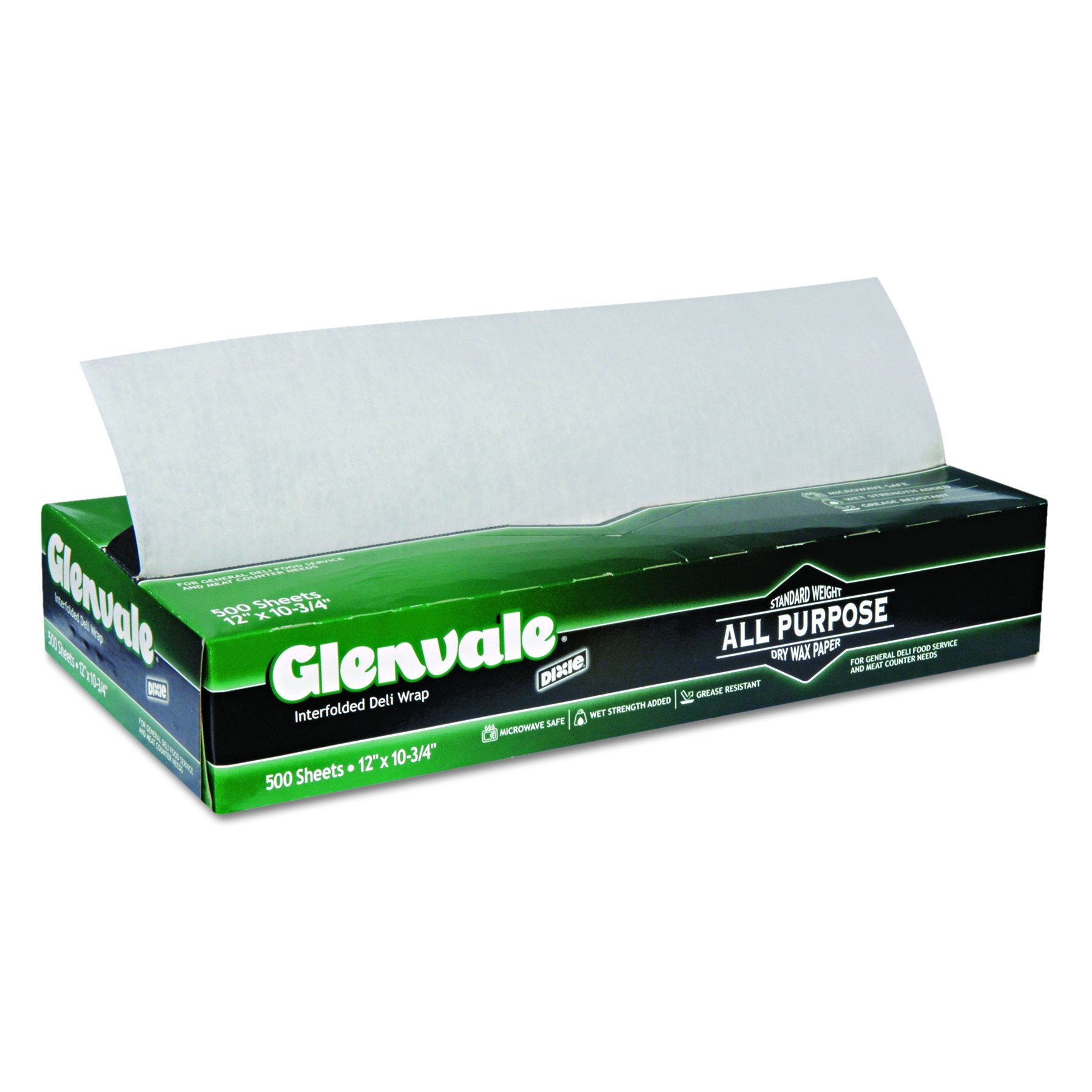 GP PRO (ジョージアパシフィック) Dixie Glenvale ミディアムウェイト インターフォールドドライワックスデリペーパー G12 白いこと 長さ10.75in x 幅12in 6 000枚 (1箱12箱入り口・入口、1箱500枚) 幅12in x 長さ10.75in