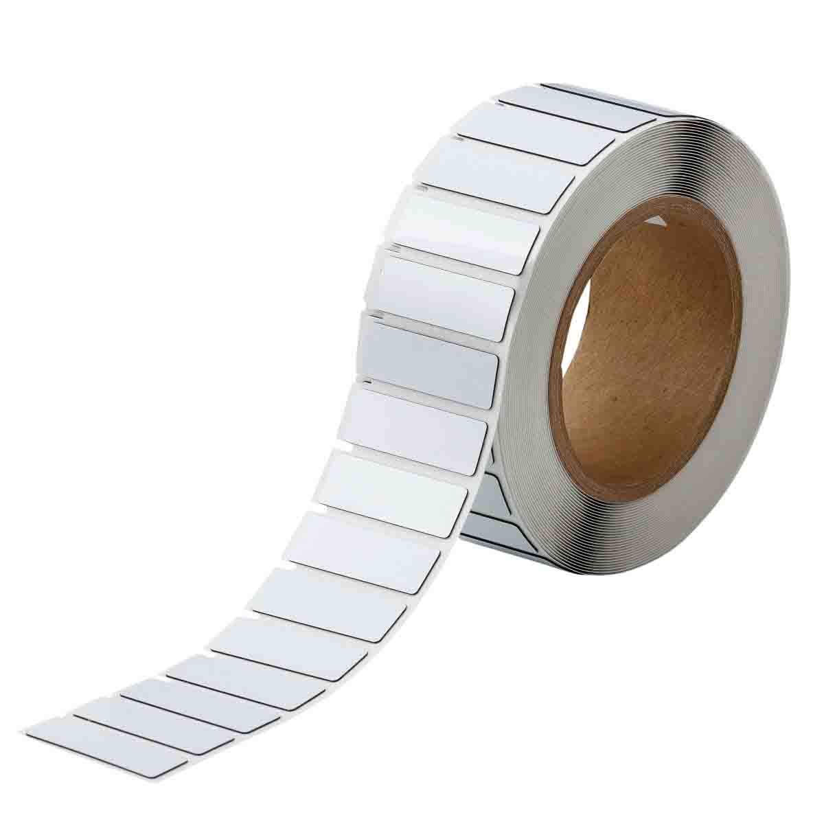 Brady THTEP-172-593-.5 1.77 Width x 0.59 Height B-593 Adhesive-Taped Polyester Gloss Finish White Thermal Transfer Printer Raised Panel Label (500 per Roll) by Brady
