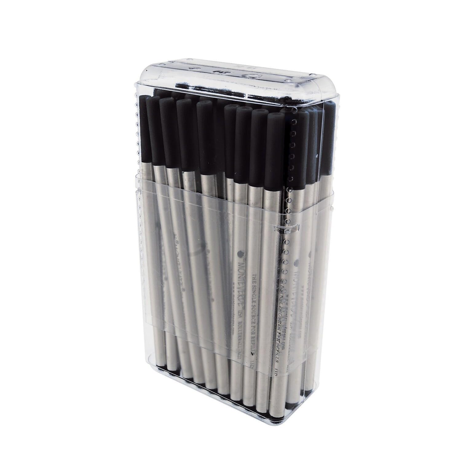 Monteverde USA 巻きボールペン用 替芯 モンブランローラーボールペン - 細字 黒いこと (50本容器に並べる) (M224BK)
