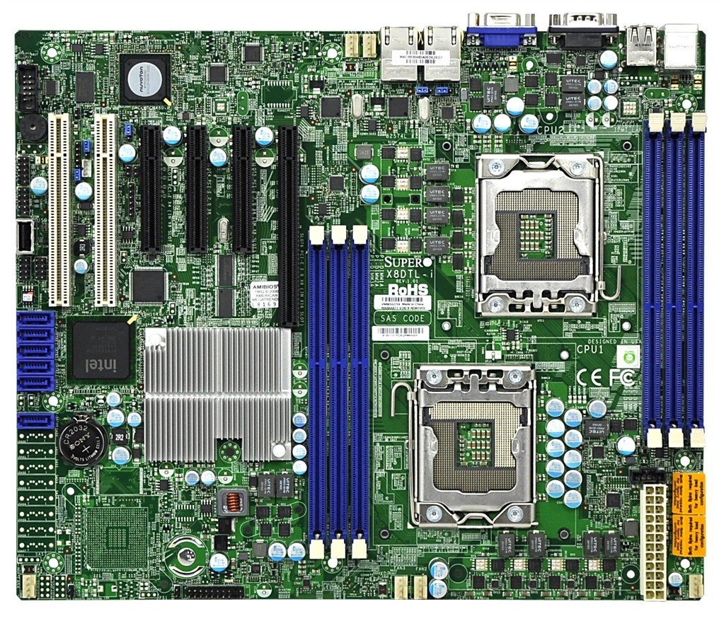 Supermicro Intel 5500 (タイラーズバーグ) 手当て仕掛ける デュアル Intel 82574L ギガビット イーサネット 制御装置 サーヴァー お母さんゲーム盤 X8DTT-HF-B