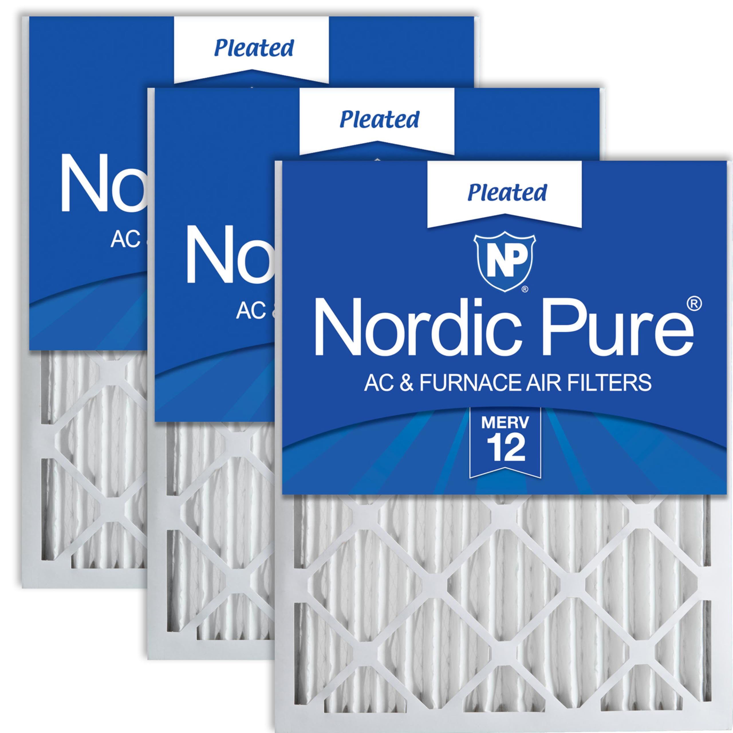 Nordic Pure MERV 12 プリーツ付きエアコン 炉 フィルター 3個入 14x25x2 14x25x2M12-3 1｜global研究所