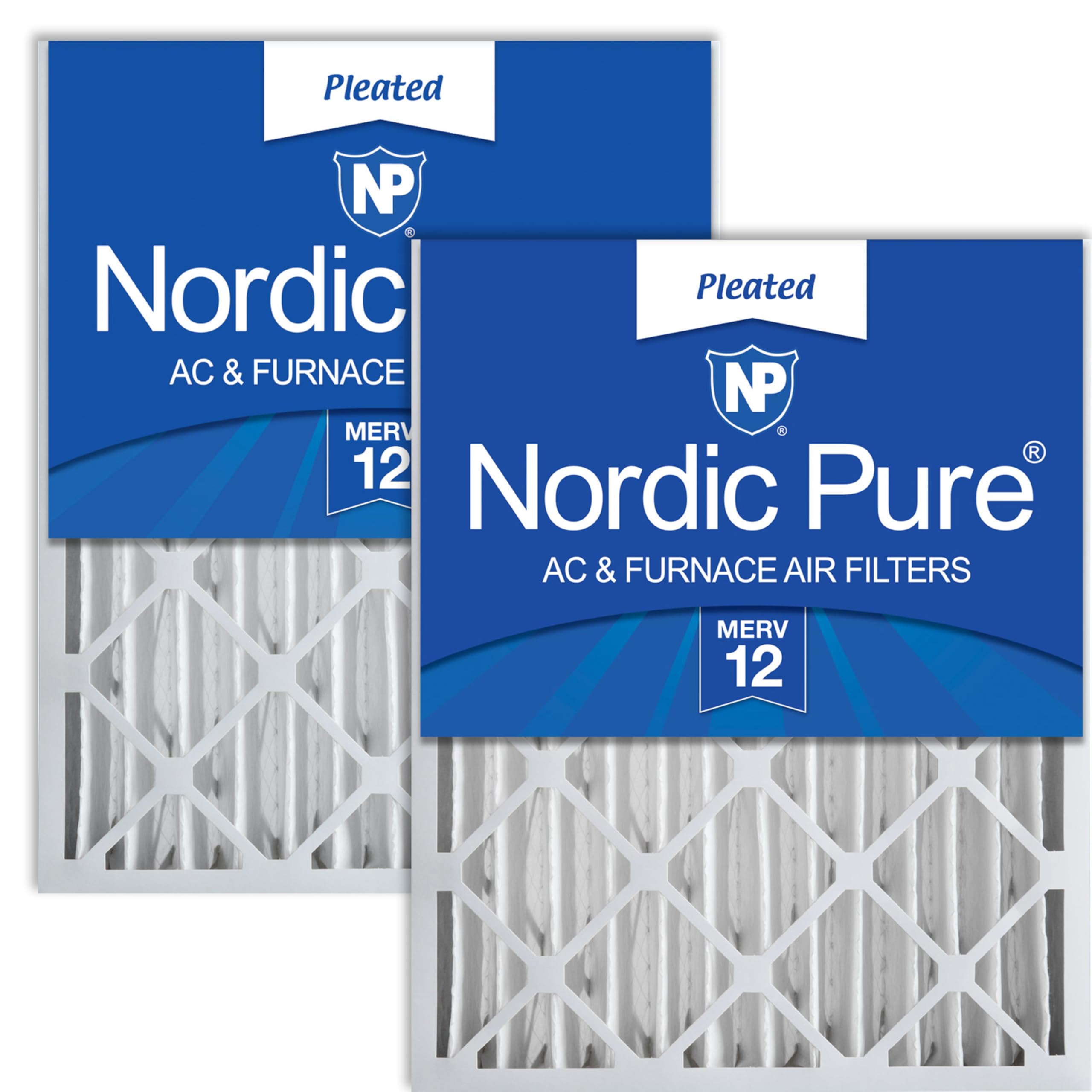 Nordic Pure MERV 12 プリーツ付きエアコン 炉 フィルター 2箱 20x24x4 20x24x4M12-2 1