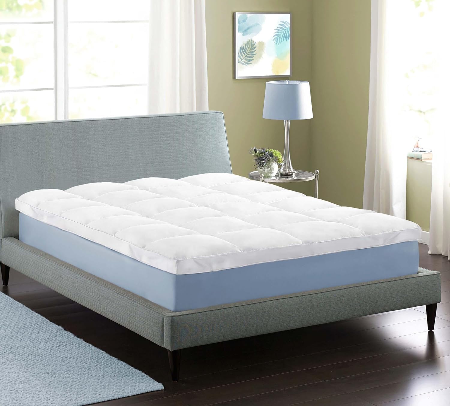Superior Full Mattress Topper Hypoallergenic Goose Down Alternative Featherbed Mattress Pad - Plush Overfilled and 2 Thick by Superior