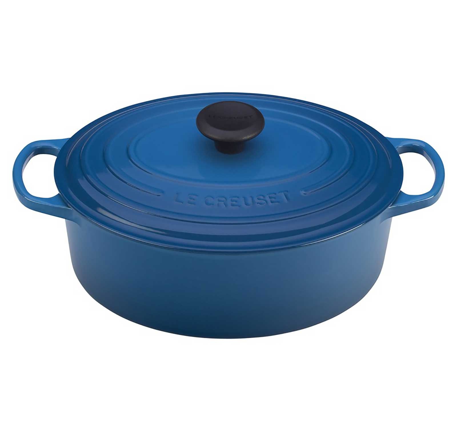 Le Creuset フレンチオーヴン 書き判 ほうろう鋳鉄製 5クォート 楕円面形 5 クォート 青み LS2502-2959