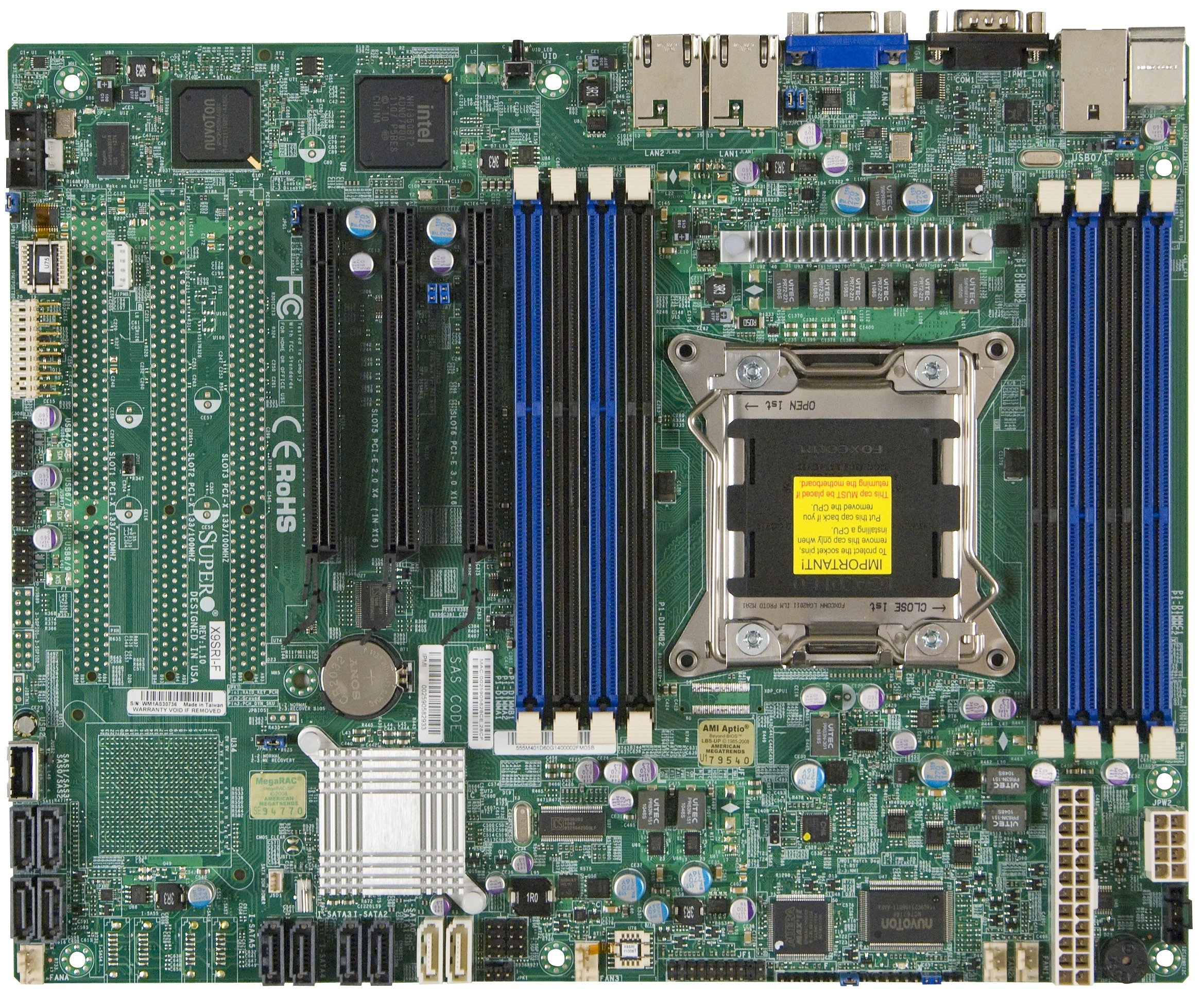 SUPERMICRO X9SRI-F - Motherboard - ATX - LGA2011 Socket - C602-2 x Gigabit ローカルエリアネットワーク - onboard graphics