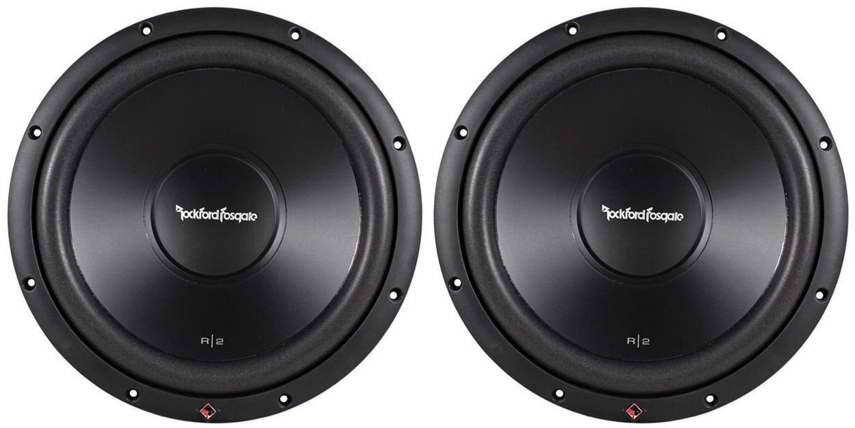 Rockford Fosgate R2D4-12 12in 1000w デュアル 4オーム カーオーディオサブウーファー (2容器に並べる)