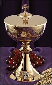 Etched Celtic Cross Ciborium with Cover