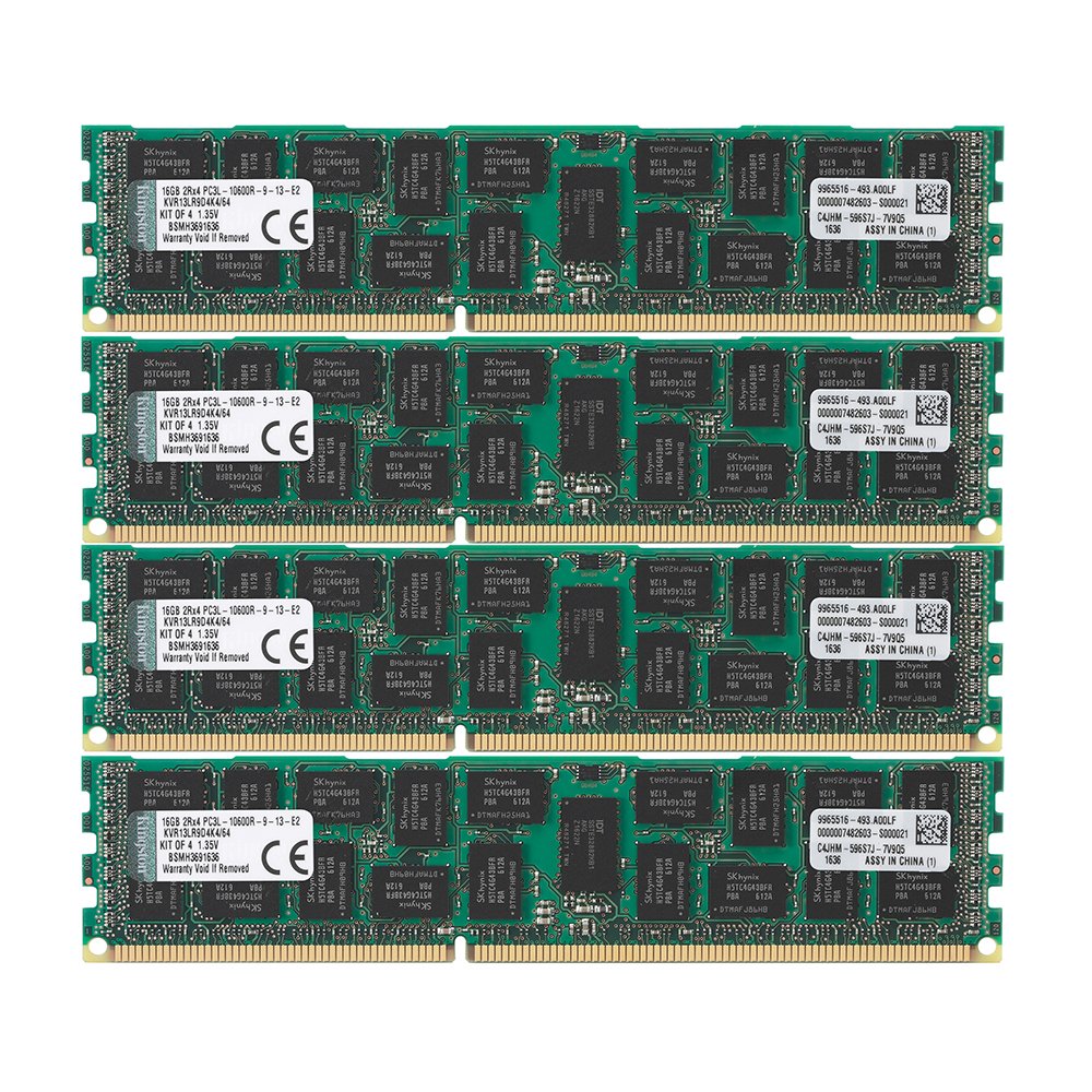 キングストン Kingston サーバー用 メモリ DDR3-1333(PC3-10600) 16GB×4枚 ECC Registered DIMM 1.35V KVR13LR9D4K4/64 永久保証