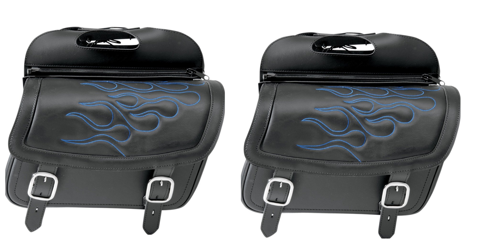 SADDLEMEN(サドルメン) サドルバッグ ブルー フレームステッチ Lサイズ
