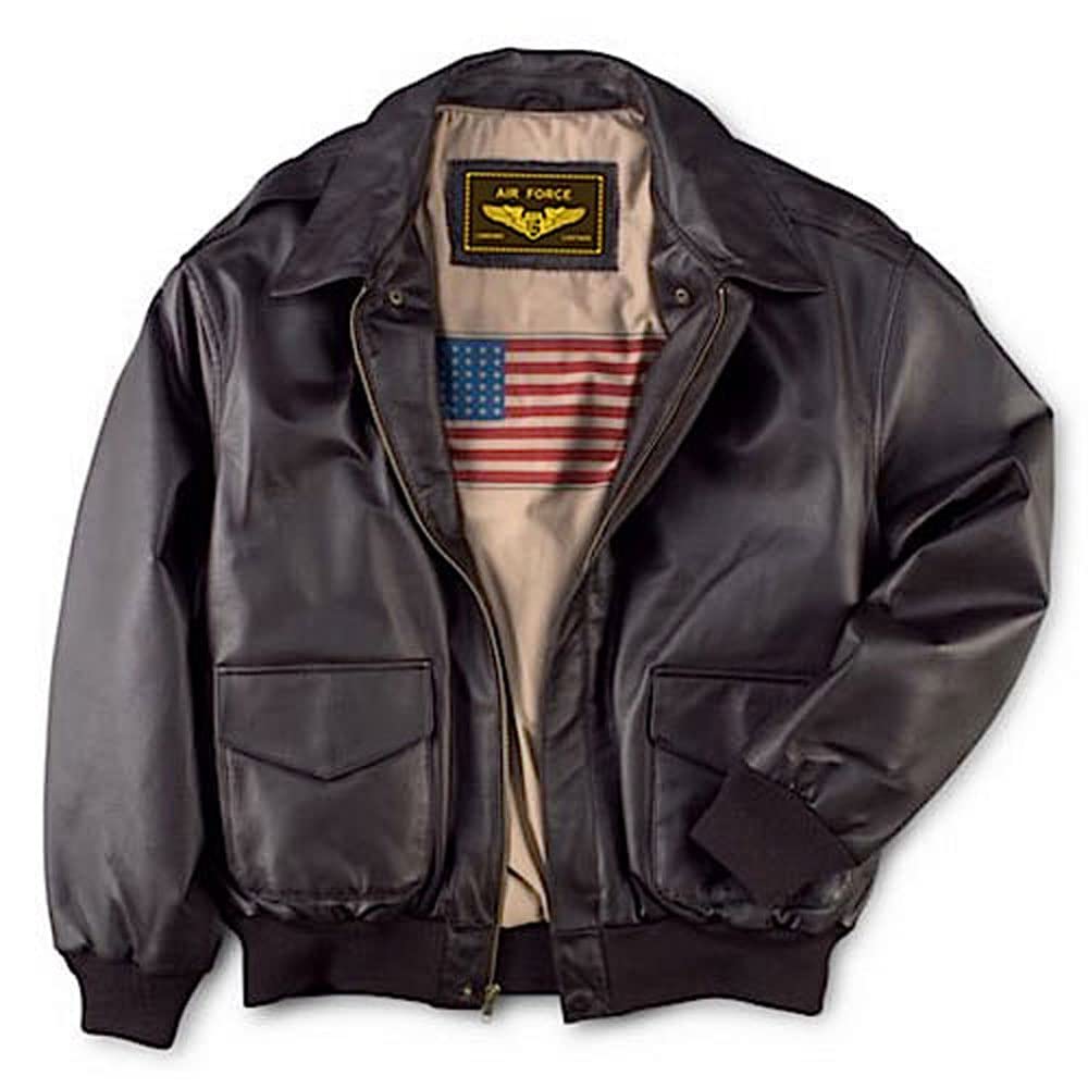 Landing Leathers メンズ エアフォース A-2 フライト レザー ボンバージャケット ブラウン Sサイズ (インポート)|global研究所
