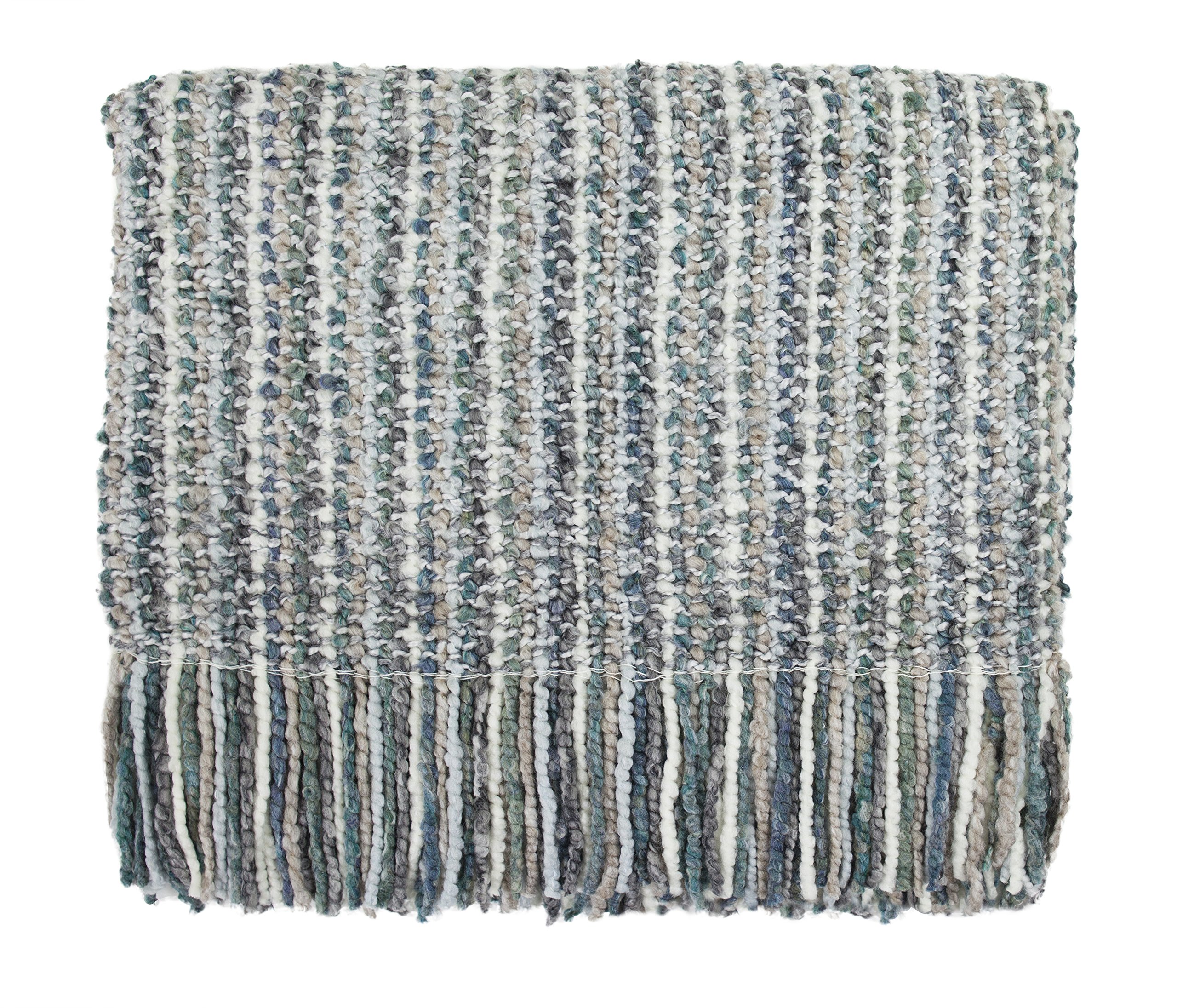 Kennebunk老人ホームStriaマルチ色つや晴れ晴れしいなWoven Throw 40 x 70 inches 青み 204-344