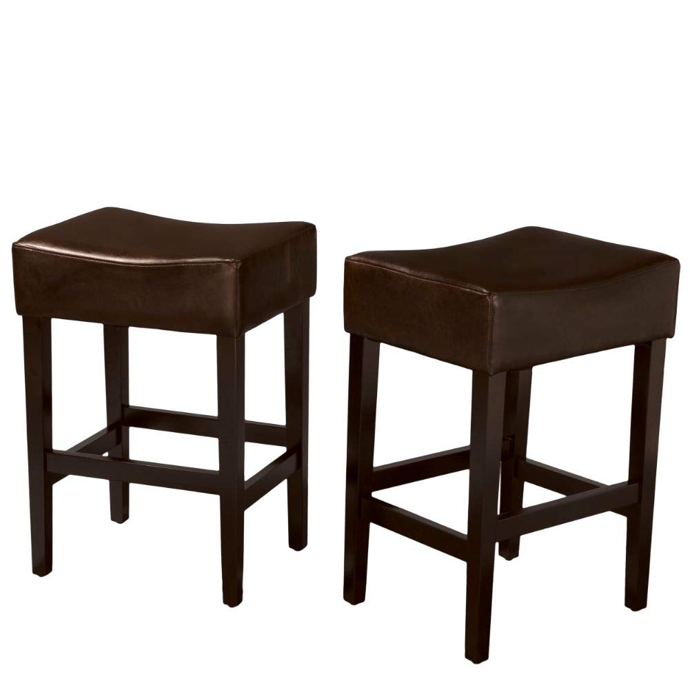 Great Deal Furniture ダフ バックレス ブラウン レザー カウンター スツール (2個セット)｜global研究所