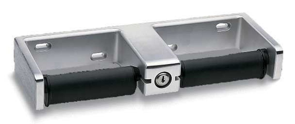 Bobrick 27460 Heavy Duty Cast Aluminum Surface Mounted Double Roll Toilet Tissue Dispenser Satin Finish 14-1/8 Width x 2-1/4 Height x 5-1/4 Depth by Bobrick|global研究所