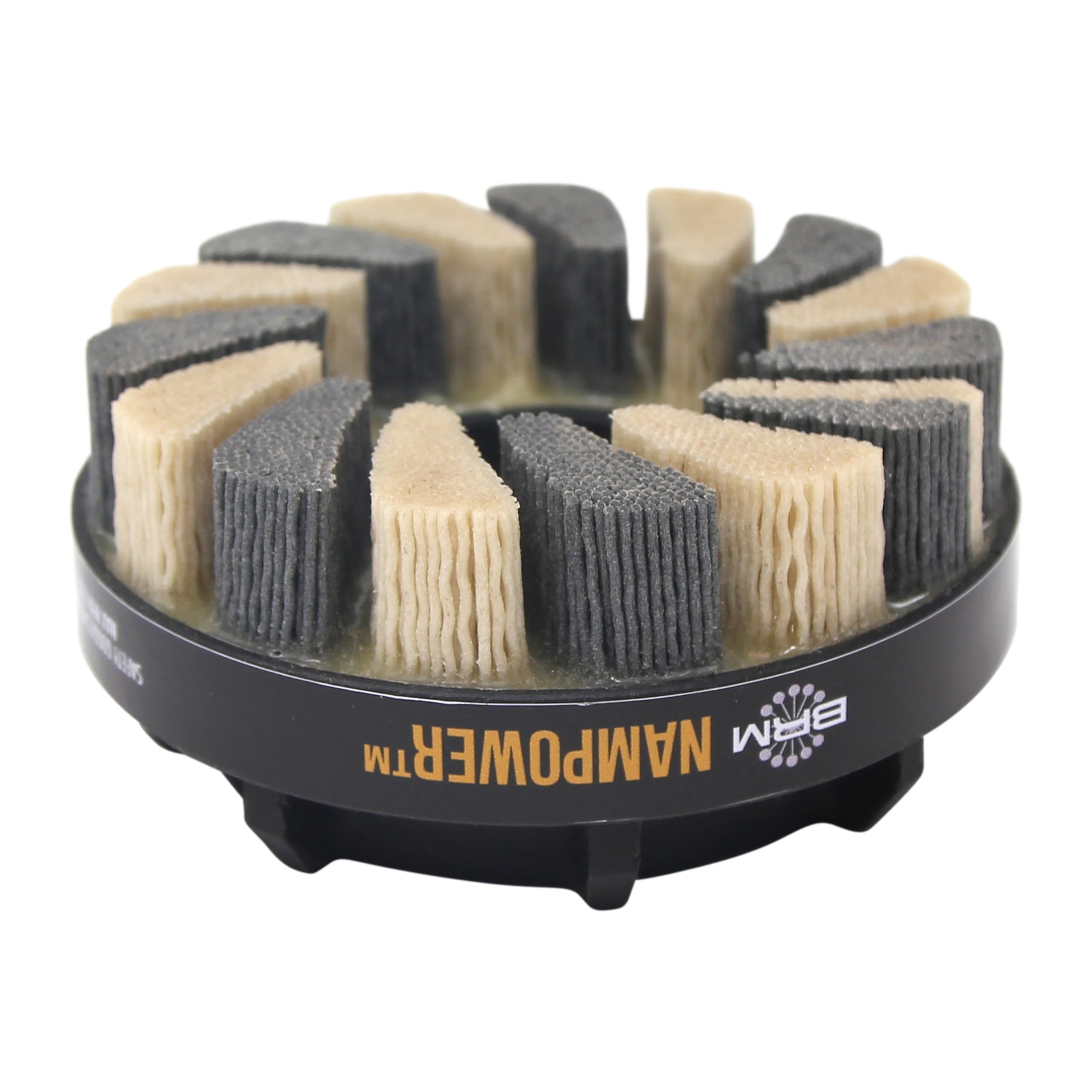 Brush Research ADT1001880 Nampower Turbine Style Abrasive Disc Brush Threaded Hole Combination Filament 100mm Diameter 0.04 Wire Diameter 0.875 Arbor Hole 18mm Bristle Length 2200 rpm (Pack of 1) by Brush Research
