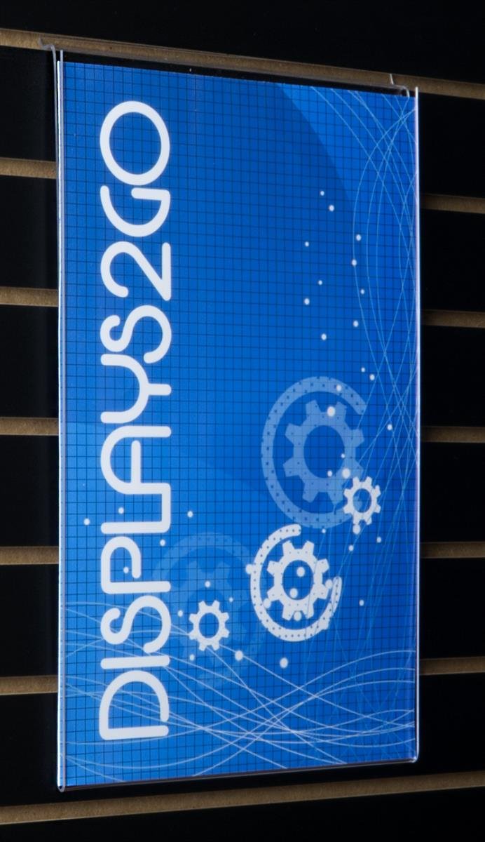displays2go Slatwallサインホルダー、11  x 17 ポスターフレーム、5のセット、クリアPlexi (sls1117 )
