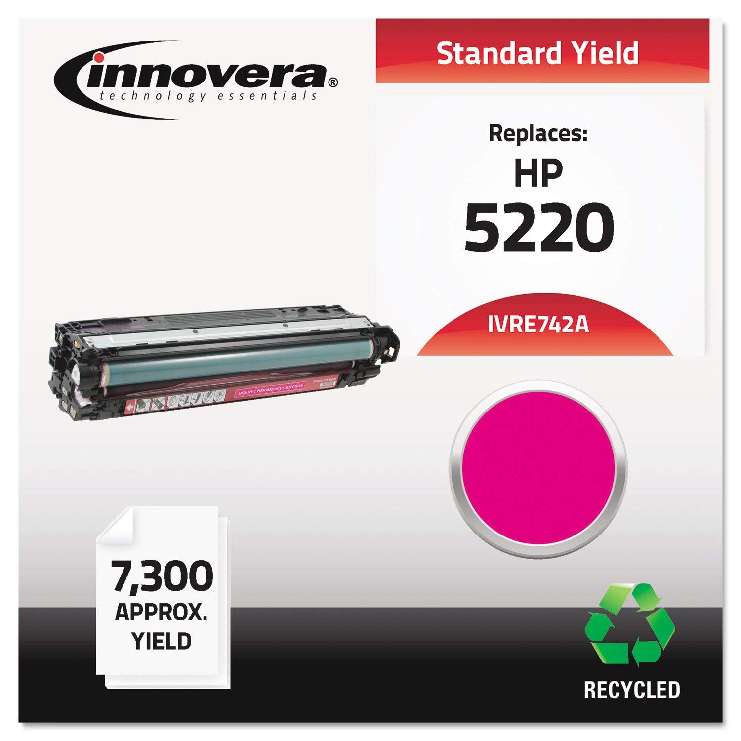 Innovera IVRE743A 再利用7300ペイジ 刷り上げる能力のある枚数トナー HP 307A (CE743A) 用 - マゼンタ