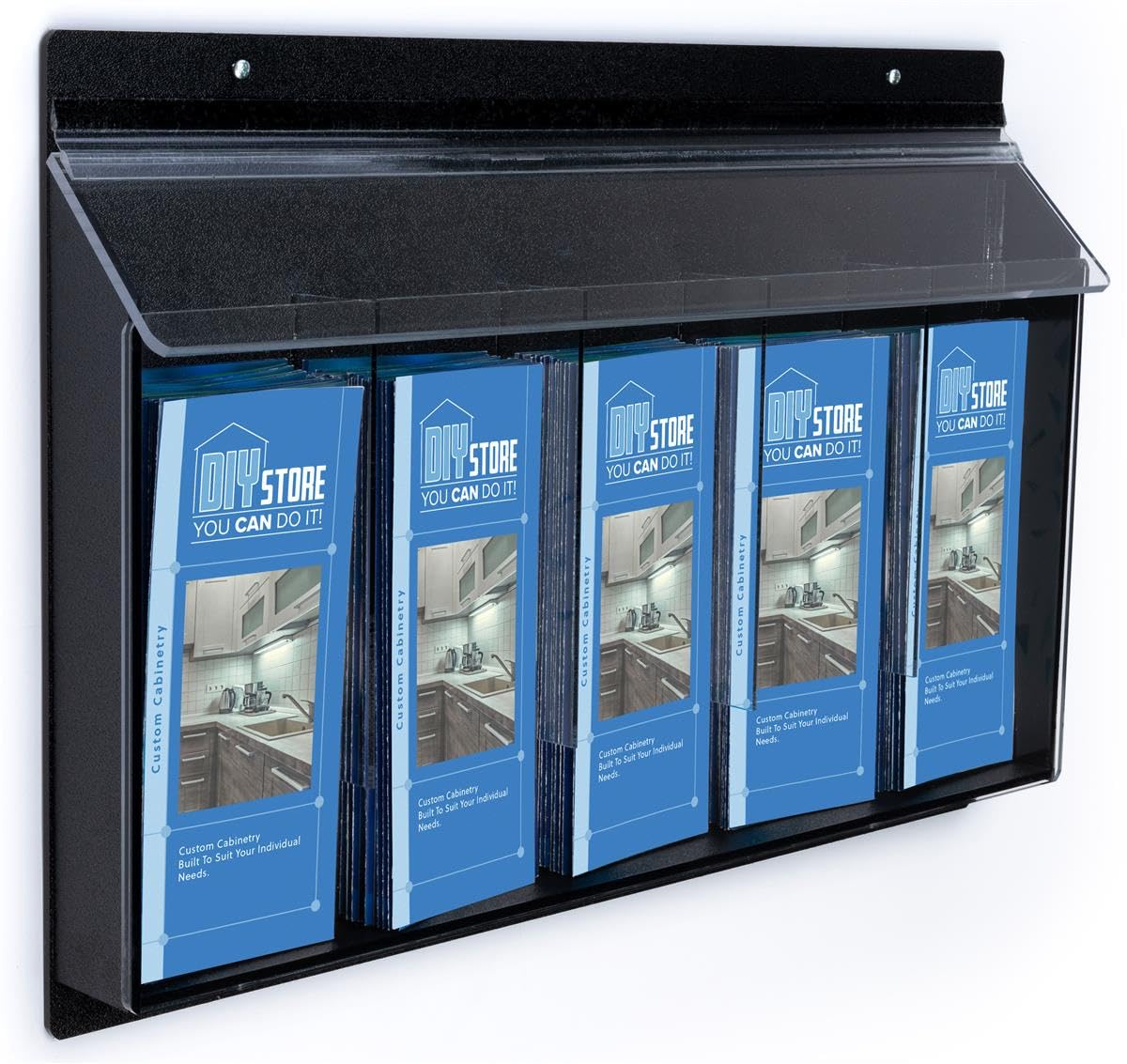 displays2goアウトドア文学研究保持者24 x 16 x 2インチクリアアクリルフロントwith黒いことABS Backboard小冊子Displays ? Leaflet Dispensers Have 5つの衣嚢触れちらかす(opd5 ) プリンター・FAX用インク-PCサプライ・消耗品