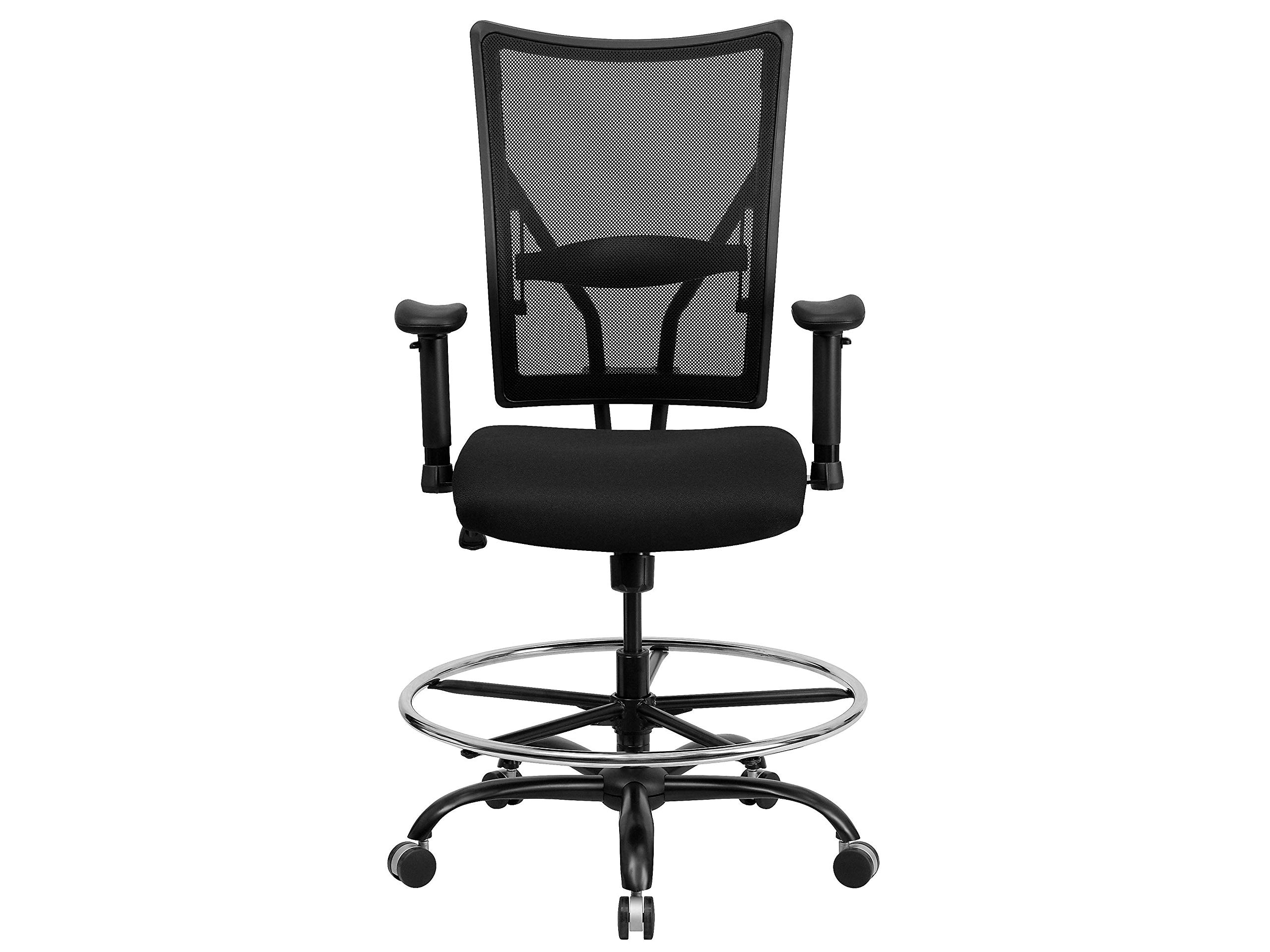 Flash Furniture HERCULES シリーズ ビッグ&トール メッシュ 製図チェア 調節可能なアーム付き スチール ブラック 77.47 x 72.39 x 30.48 cm｜global研究所 104,041円